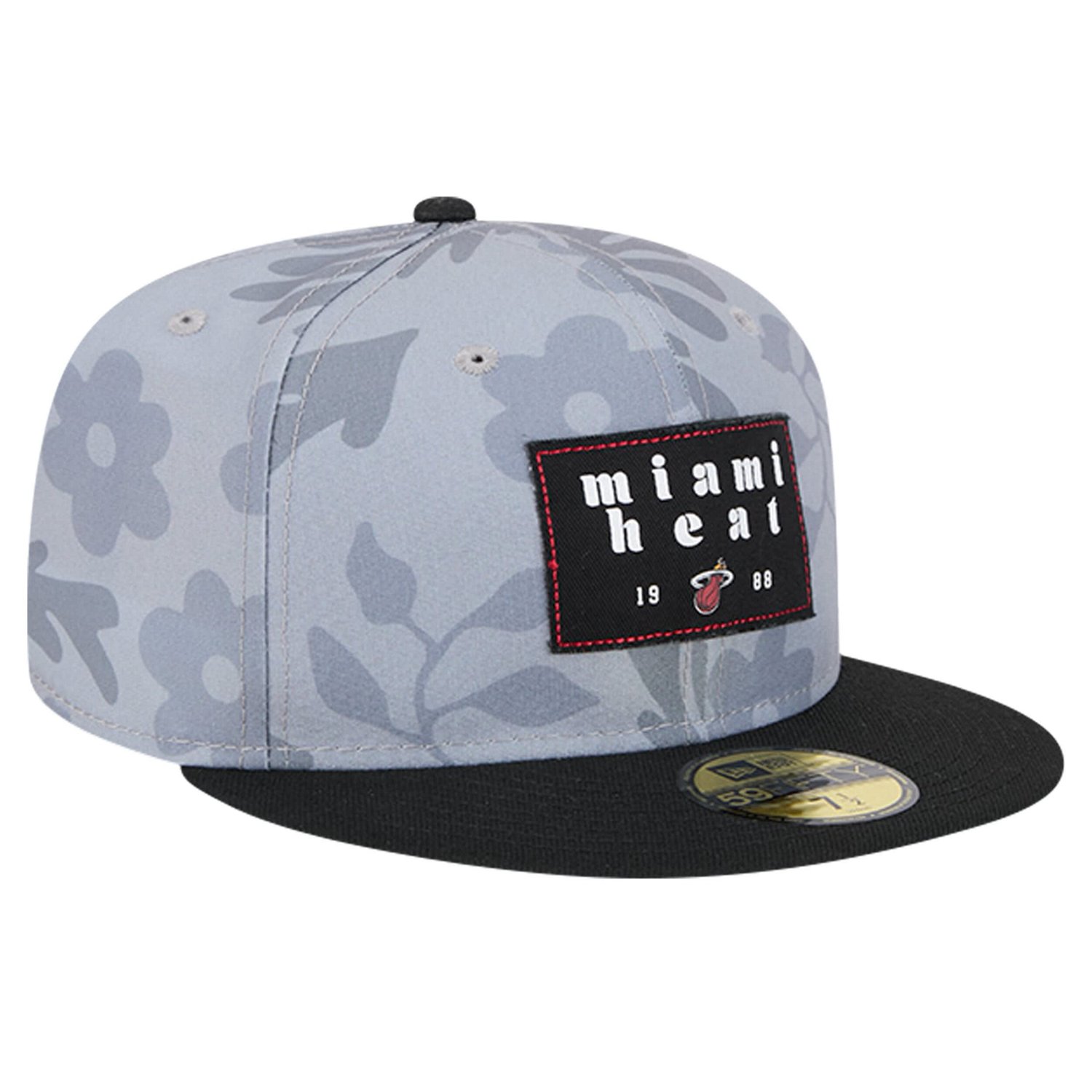 New Era Miami Heat Palm Fronds 2-Tone 59FIFTY Fitted Hat                                                                         - view number 3