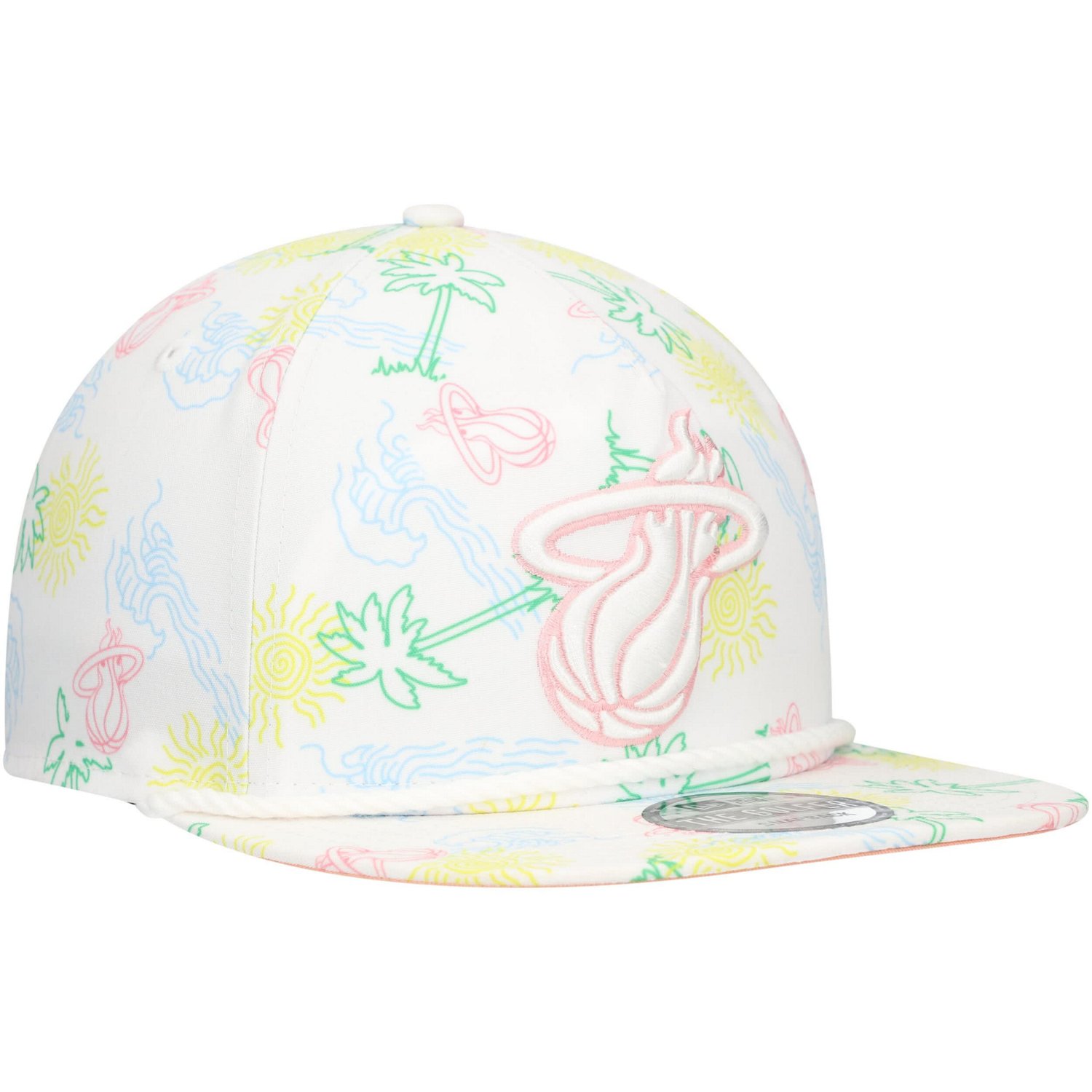 New Era Miami Heat Palm Trees and Waves Golfer Adjustable Hat