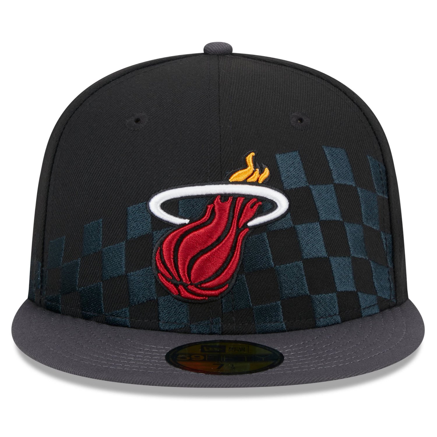 New Era Miami Heat Rally Drive Checkerboard 59FIFTY Crown Fitted Hat
