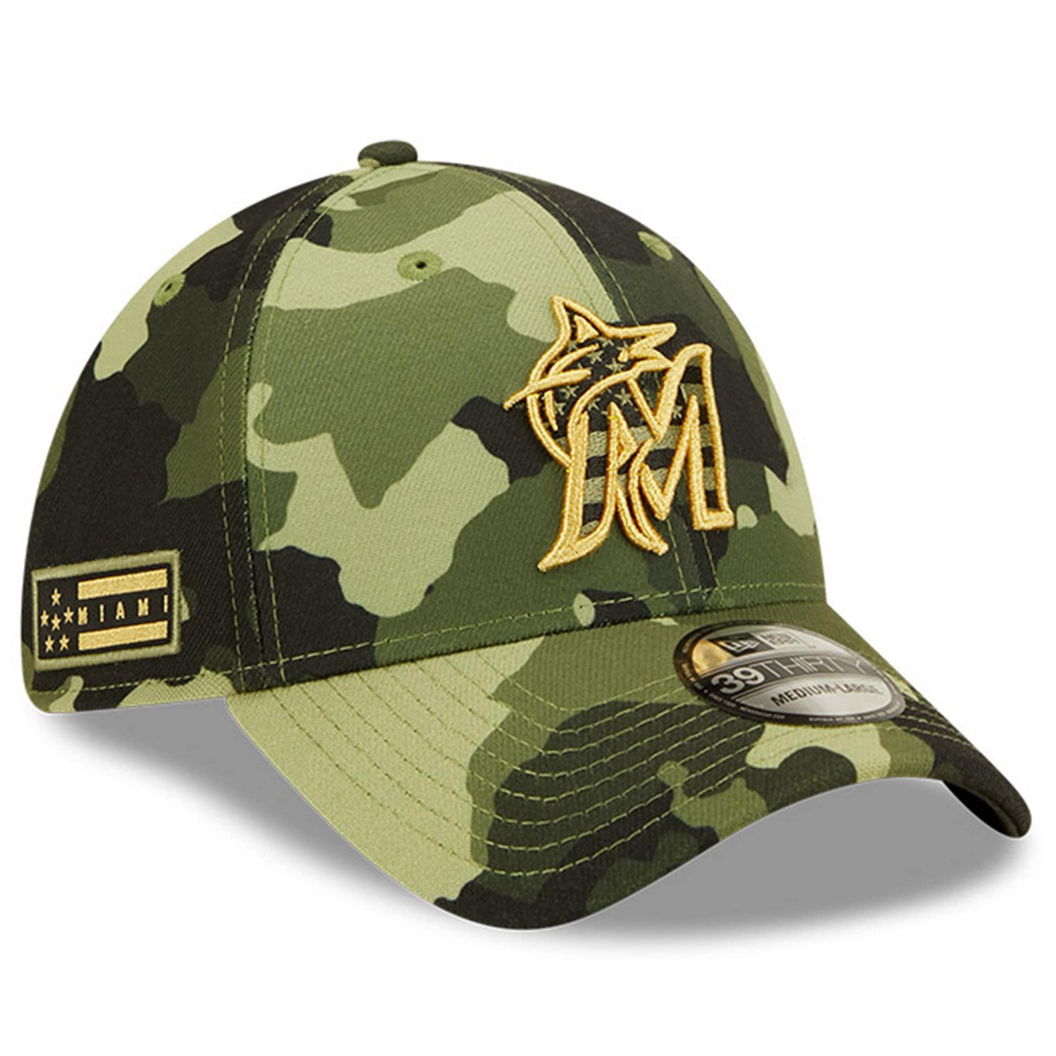New Era Miami Marlins 2022 Armed Forces Day 39THIRTY Flex Hat