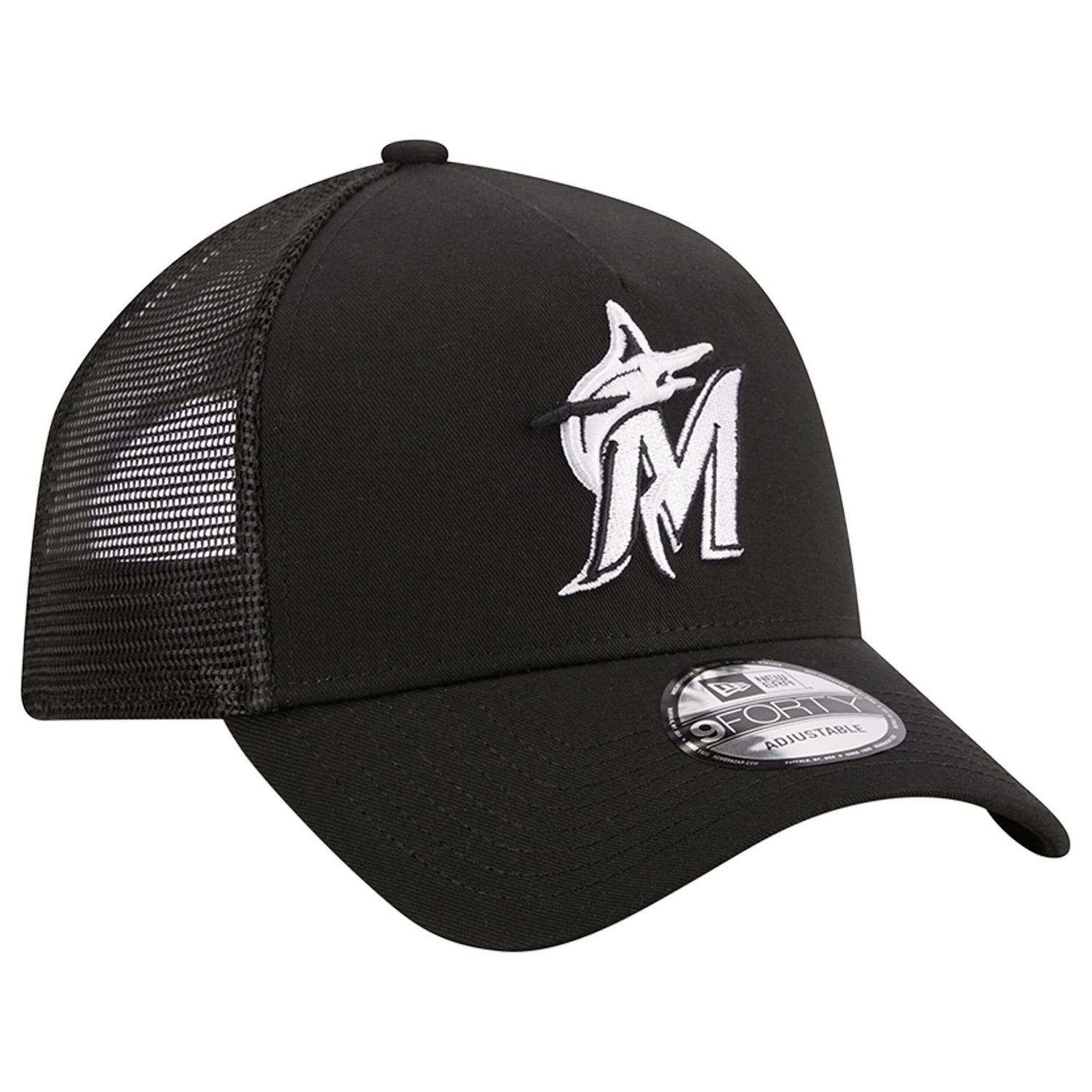 New Era Miami Marlins A-Frame 9FORTY Trucker Adjustable Hat - view number 3