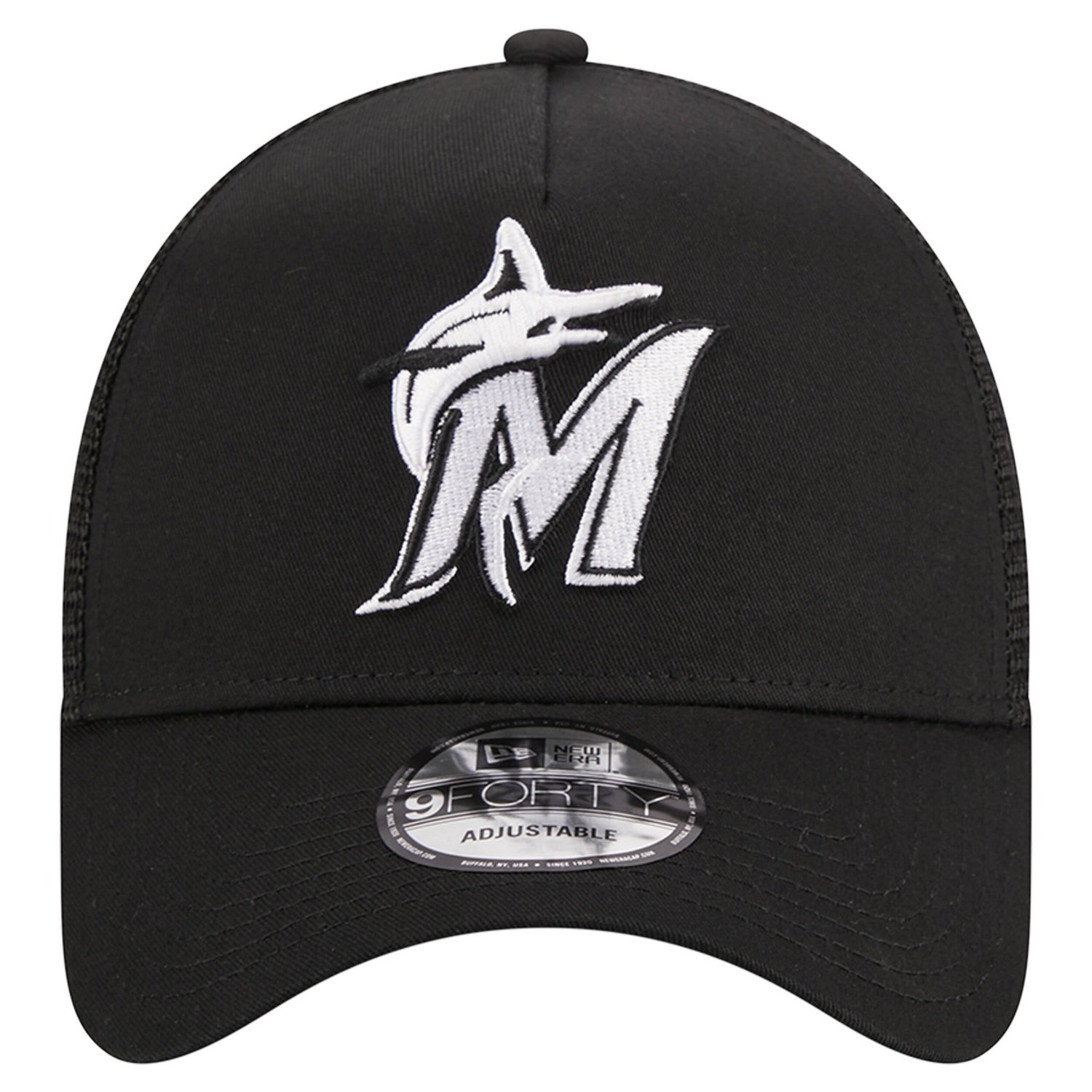 New Era Miami Marlins A-Frame 9FORTY Trucker Adjustable Hat - view number 2