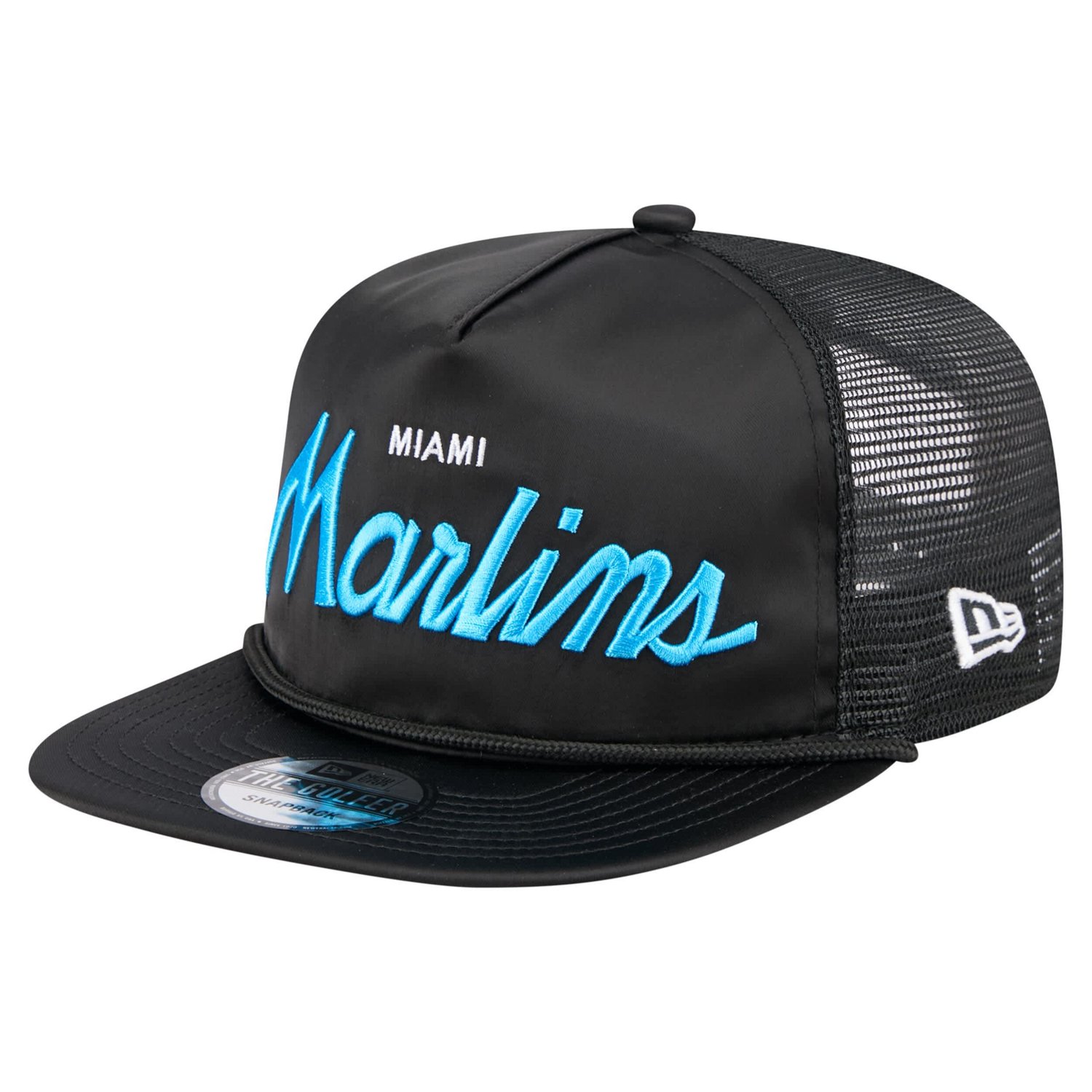 New Era Miami Marlins Retro Satin Script Golfer Adjustable Hat
