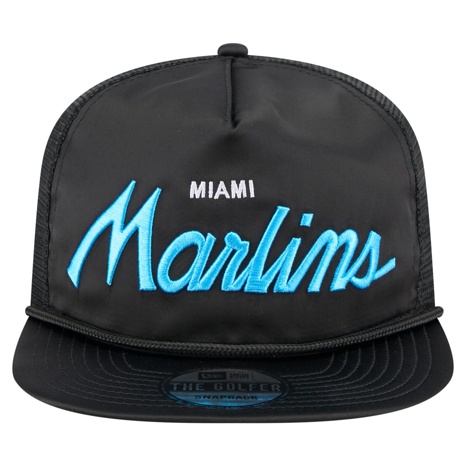 New Era Miami Marlins Retro Satin Script Golfer Adjustable Hat