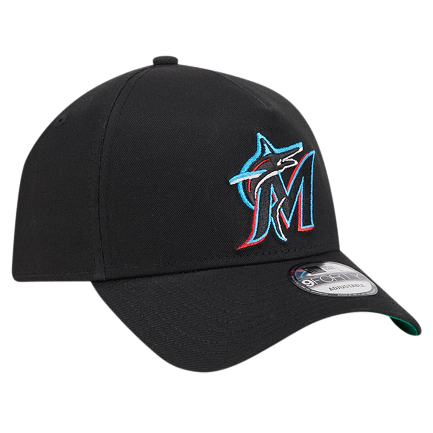 New Era Miami Marlins Team Color A-Frame 9FORTY Adjustable Hat - view number 3