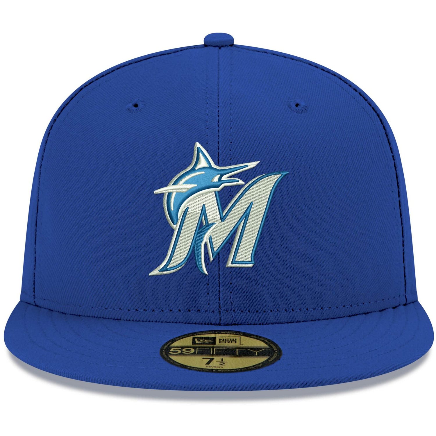 New Era Miami Marlins White Logo 59FIFTY Fitted Hat                                                                              - view number 2