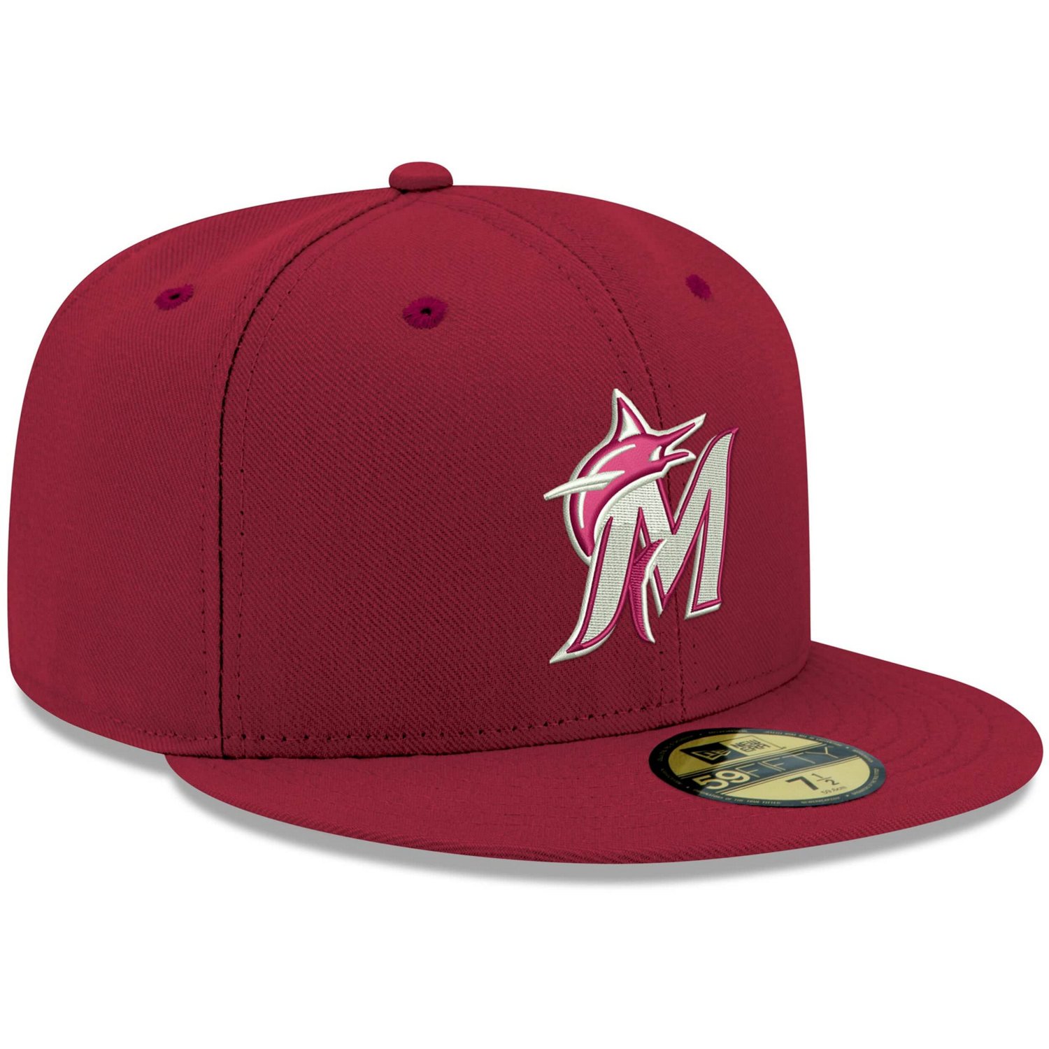 New Era Miami Marlins White Logo 59FIFTY Fitted Hat