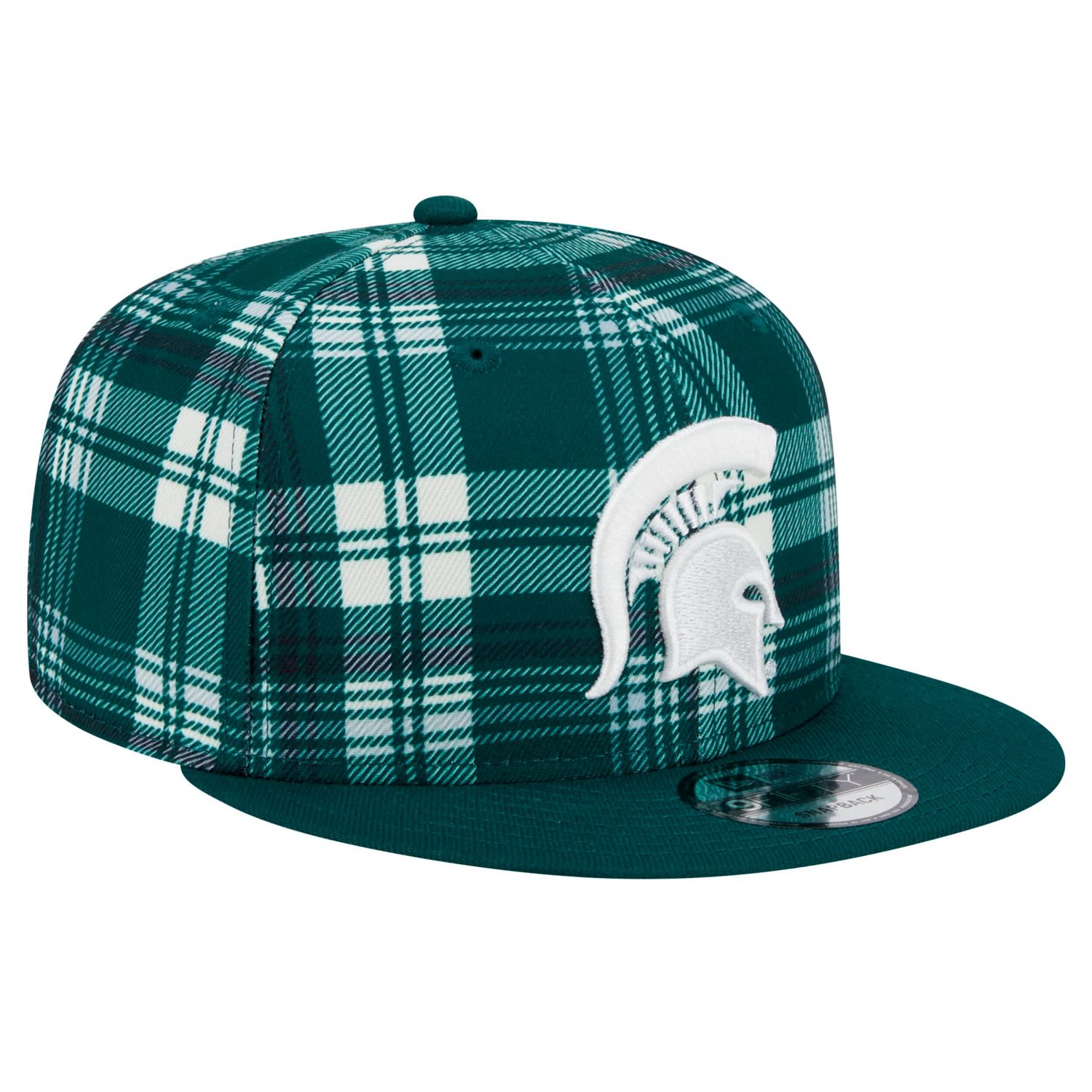 New Era Michigan State Spartans Plaid 9FIFTY Snapback Hat - view number 3
