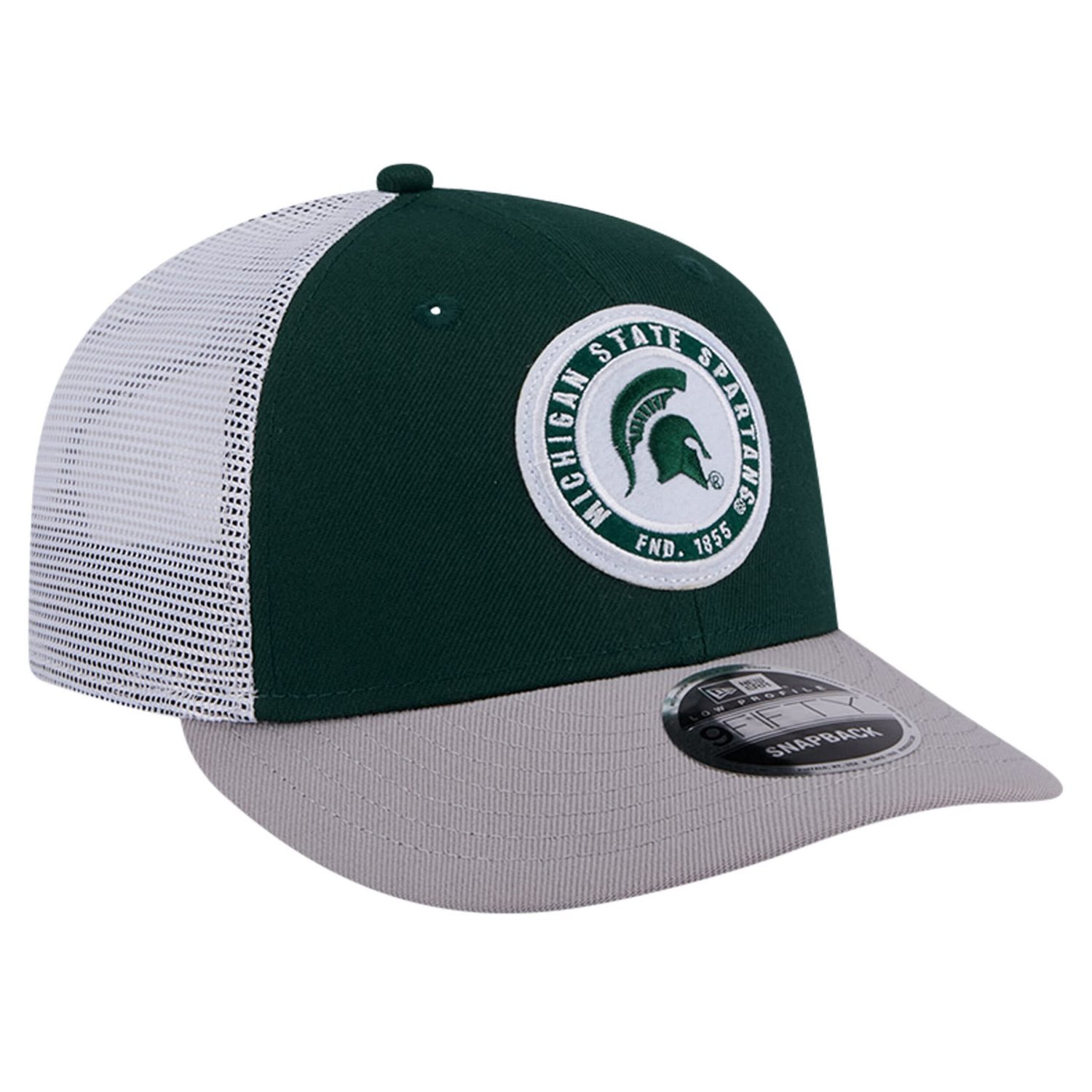 New Era Michigan State Spartans Throwback Circle Patch 9FIFTY Trucker Snapback Hat                                               - view number 3