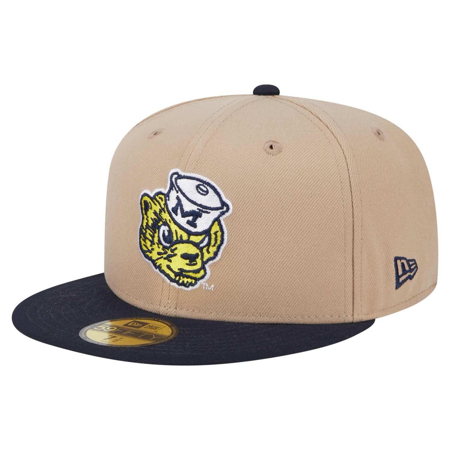 New Era Michigan Wolverines Throwback Two-Tone 59FIFTY Fitted Hat