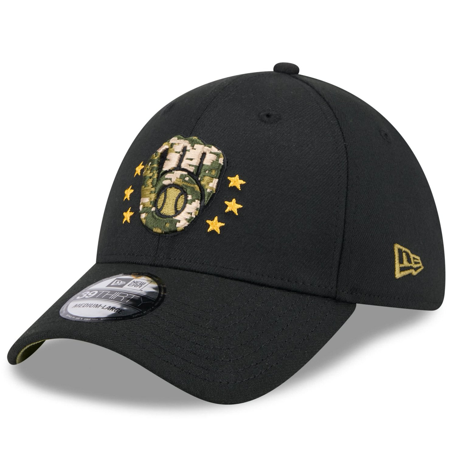 New Era Milwaukee Brewers 2024 Armed Forces Day 39THIRTY Flex Hat