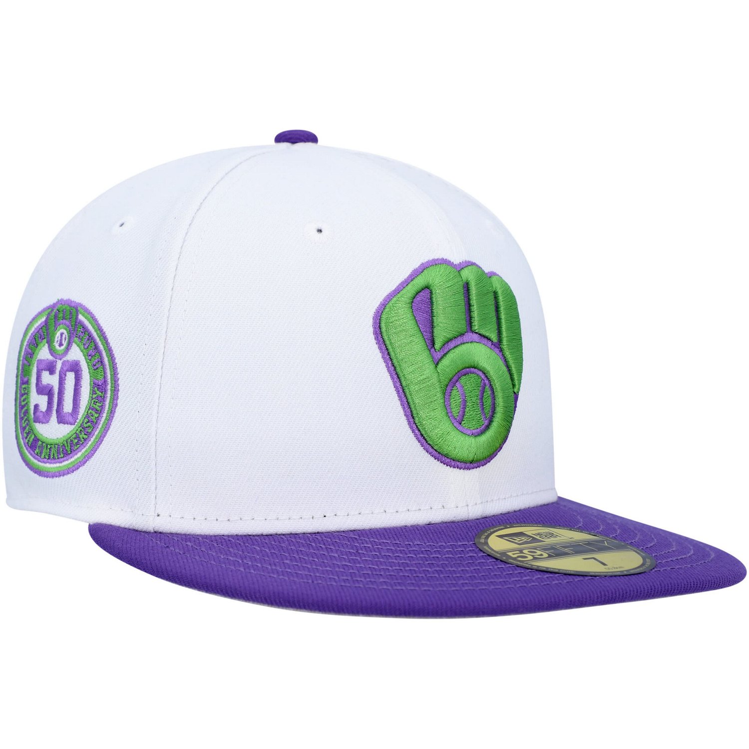 New Era Milwaukee Brewers 50th Anniversary Side Patch 59FIFTY Fitted Hat