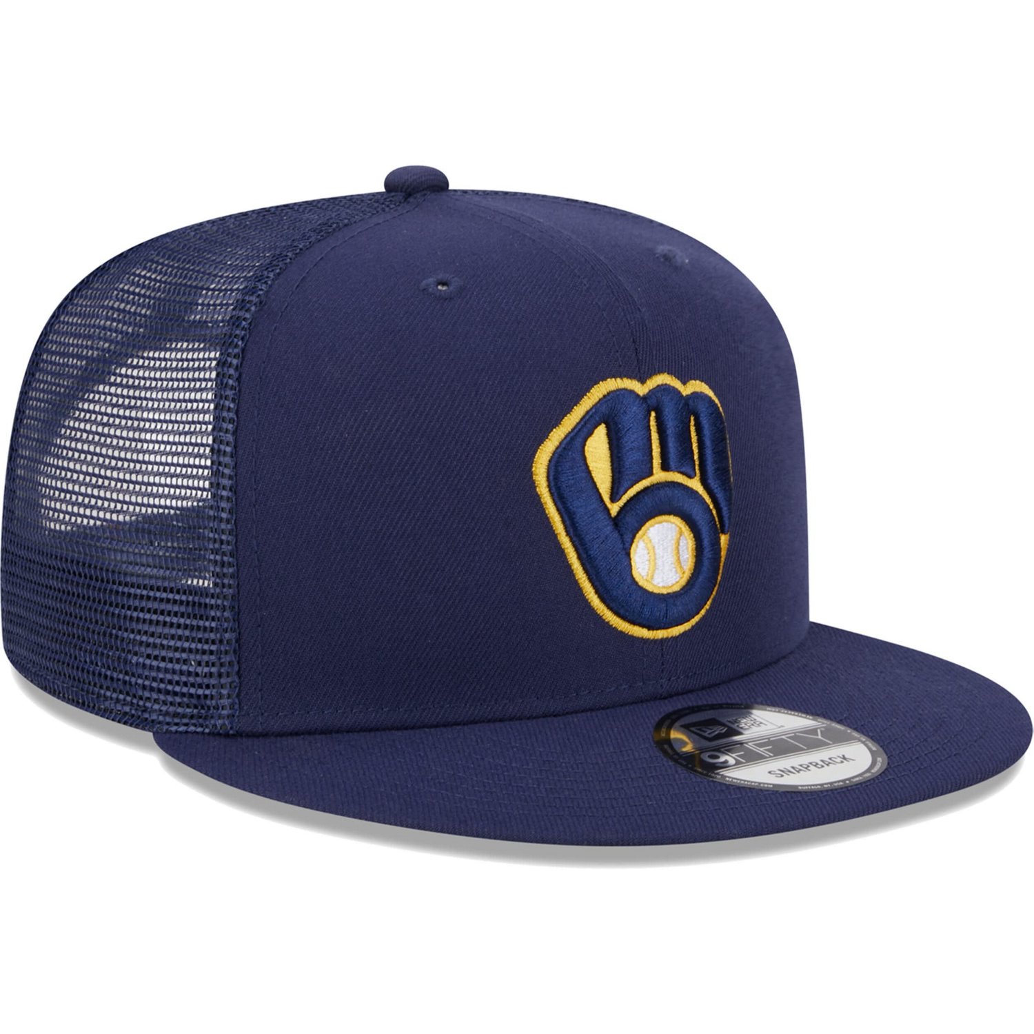 New Era Milwaukee Brewers Team Color Trucker 9FIFTY Snapback Hat - view number 3