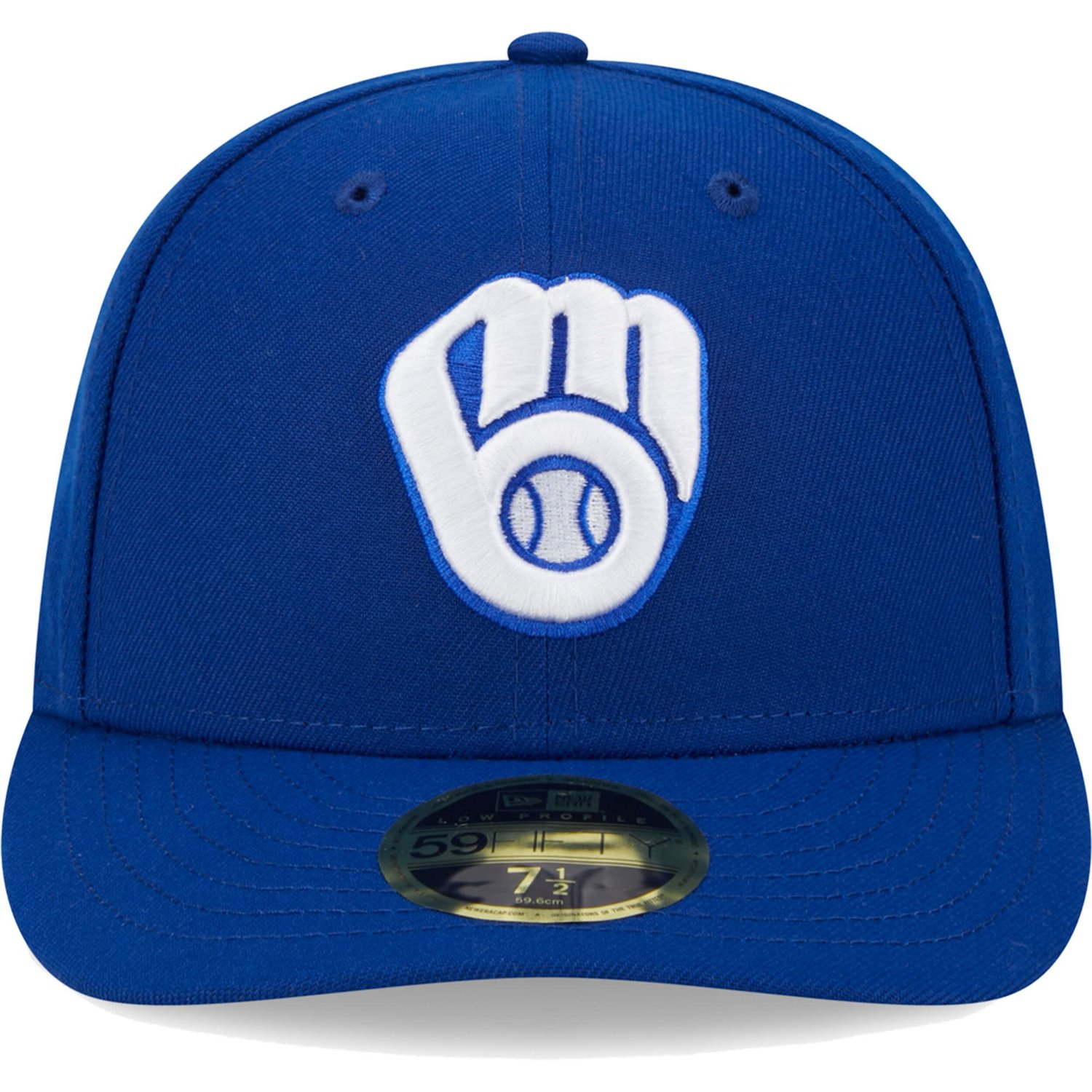 New Era Milwaukee Brewers White Logo Low Profile 59FIFTY Fitted Hat                                                              - view number 2