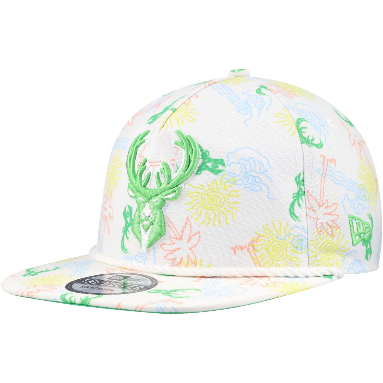New Era Milwaukee Bucks Palm Trees and Waves Golfer Adjustable Hat