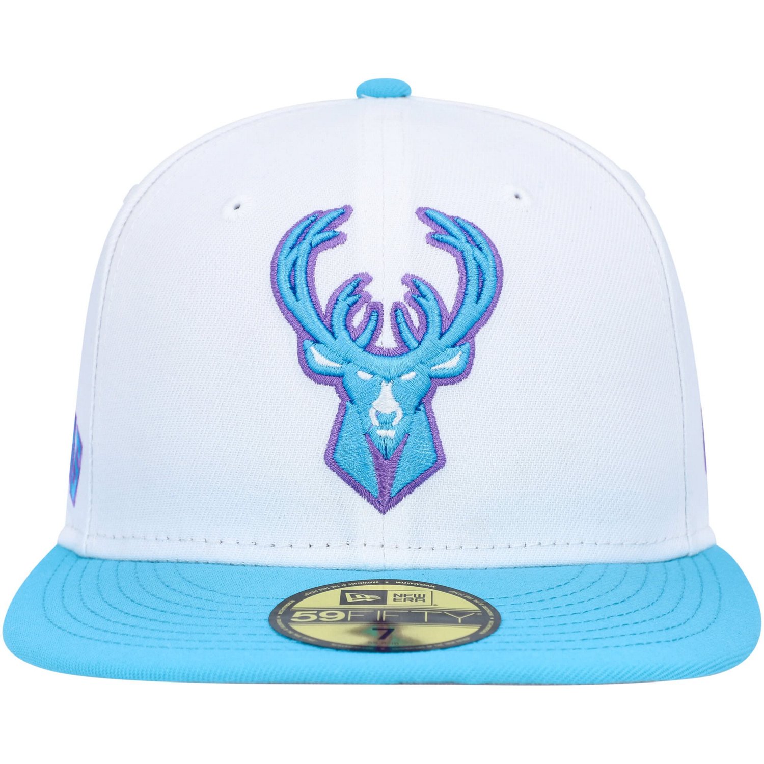 New Era Milwaukee Bucks Vice Blue Side Patch 59FIFTY Fitted Hat - view number 2
