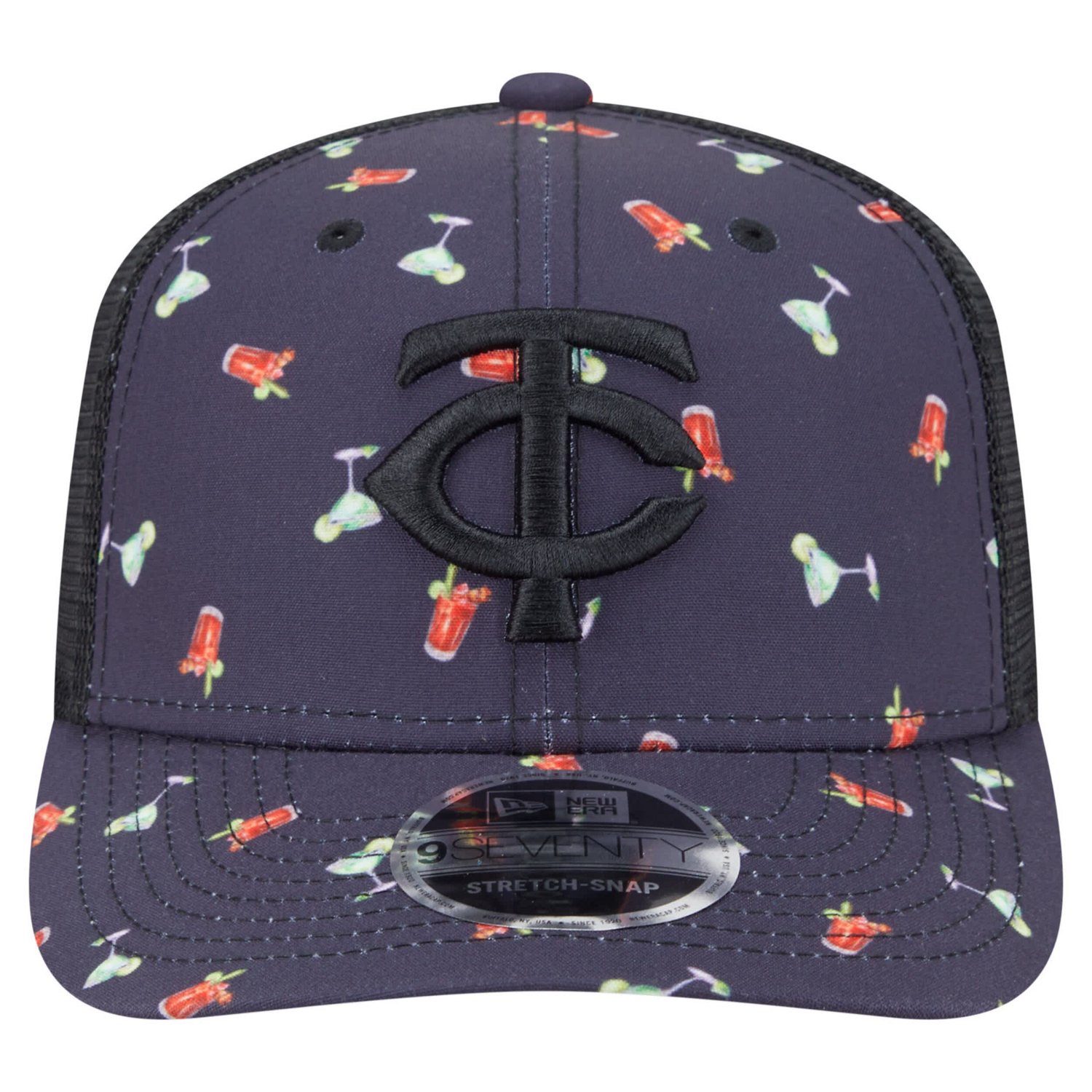 New Era Minnesota Twins Adventure Drinks Pattern 9SEVENTY Stretch-Snap Hat