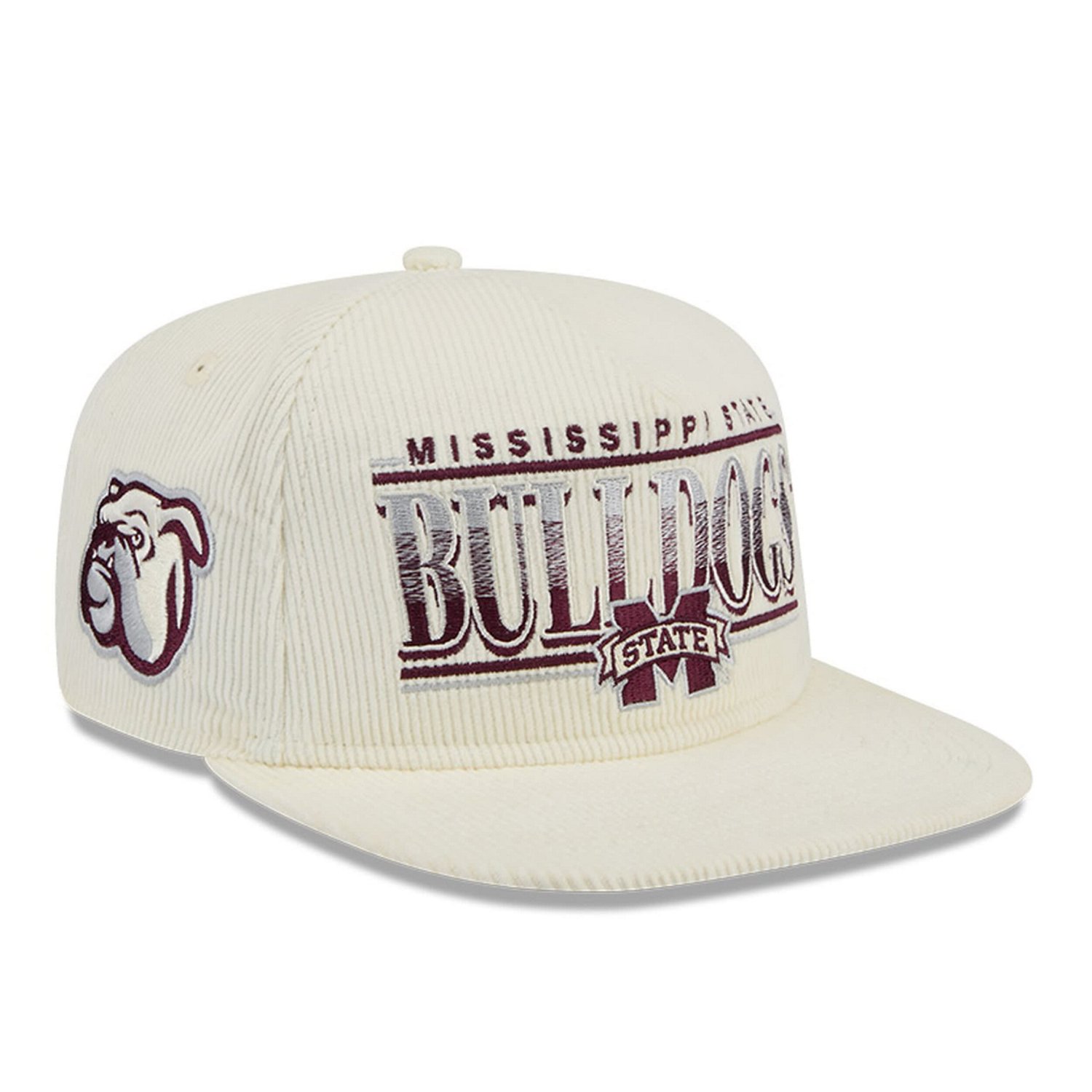 New Era Mississippi State Bulldogs Throwback Golfer Corduroy Snapback Hat