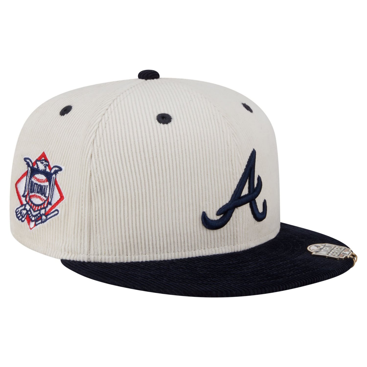 New Era Navy Atlanta Braves Two-Tone Corduroy 59FIFTY Fitted Hat