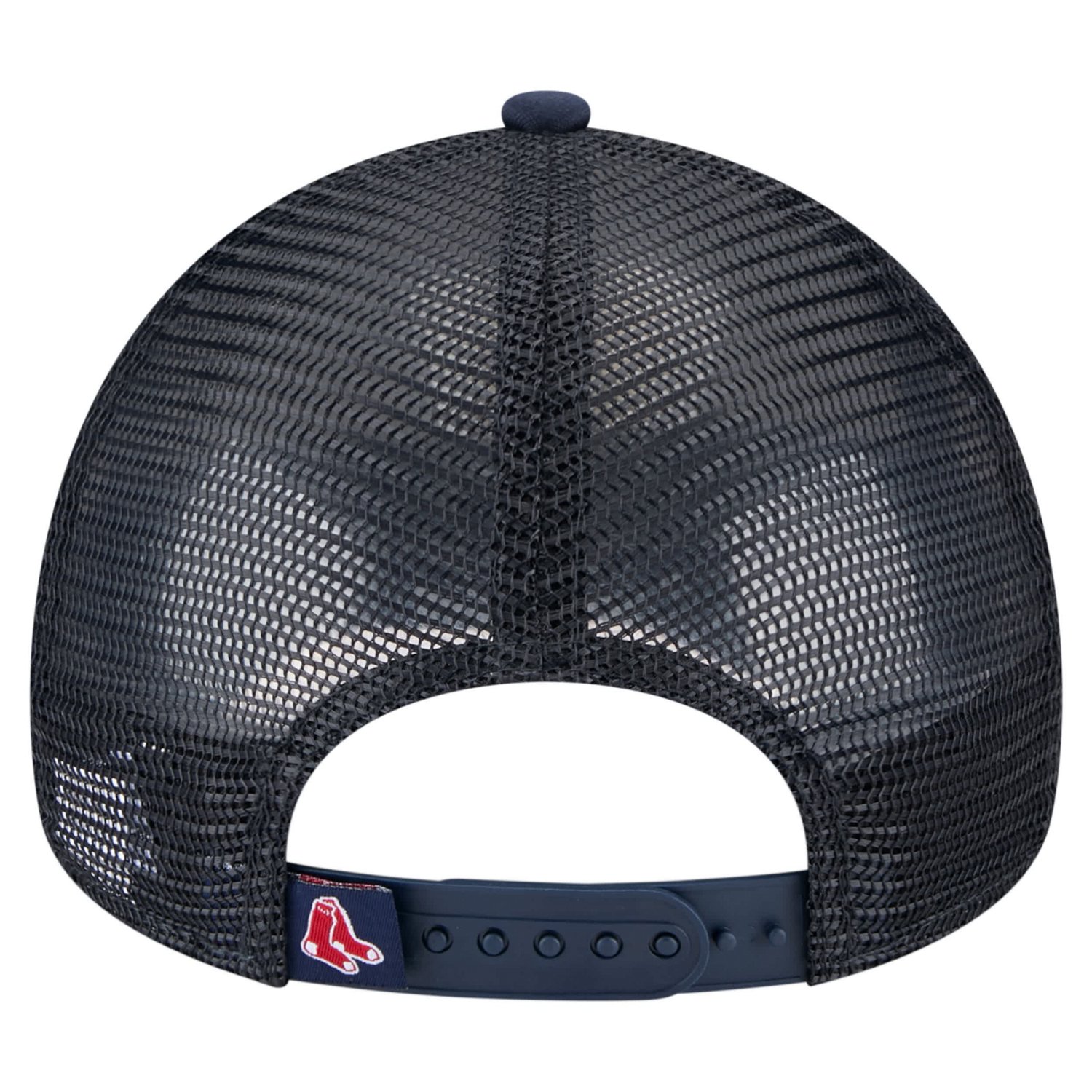 New Era Navy Boston Red Sox Painted A-Frame 9FORTY Trucker Adjustable Hat - view number 4