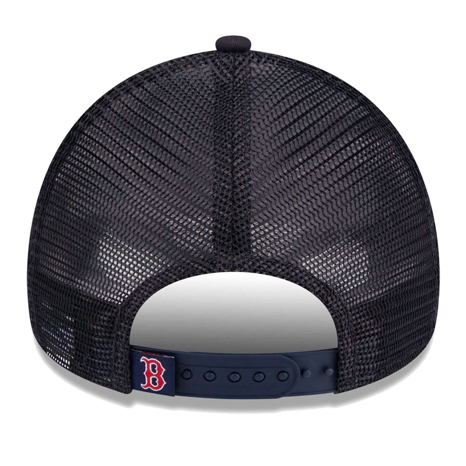 New Era Navy Boston Red Sox Throwback Team Foam Front A-Frame Trucker 9FORTY Adjustable Hat - view number 4
