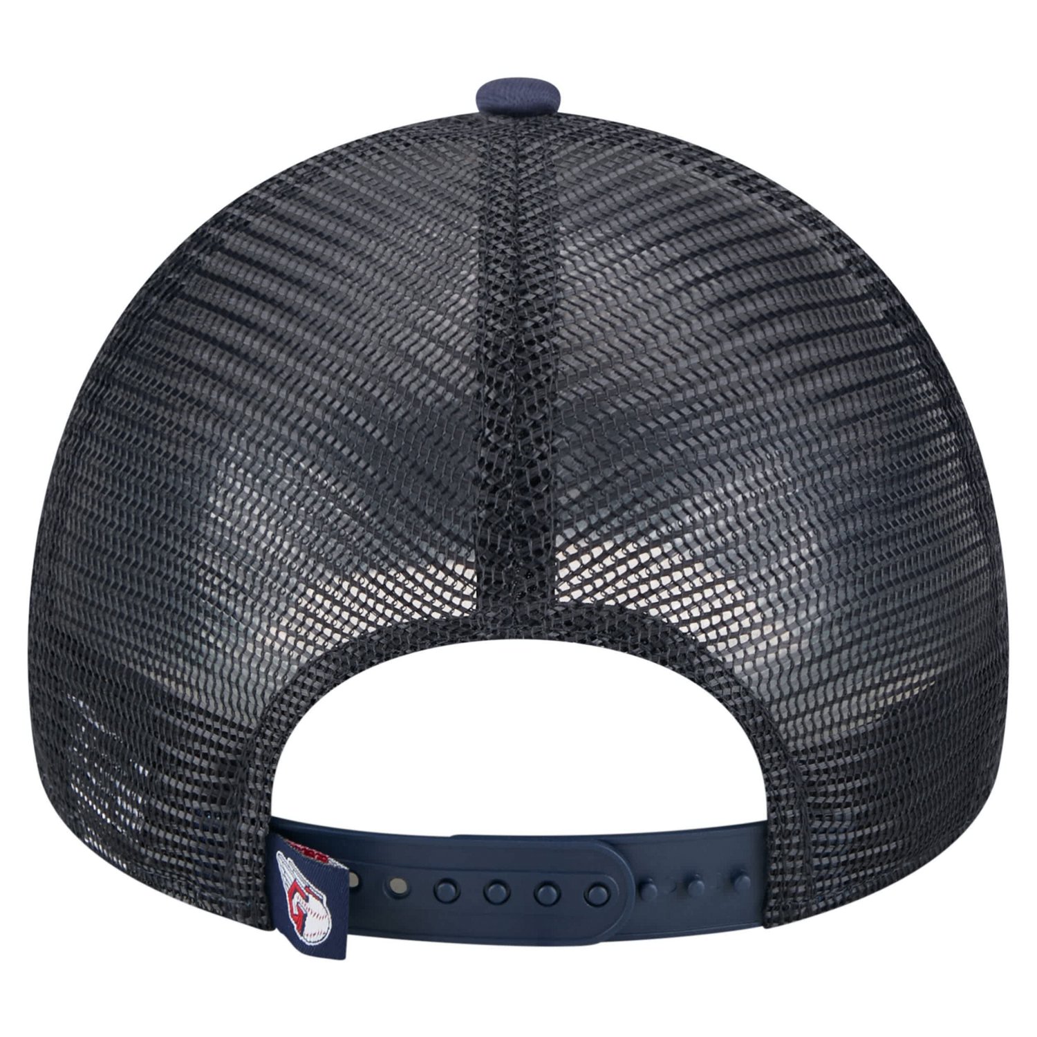 New Era Navy Cleveland Guardians Distressed 9FORTY A-Frame Adjustable Trucker Hat - view number 4