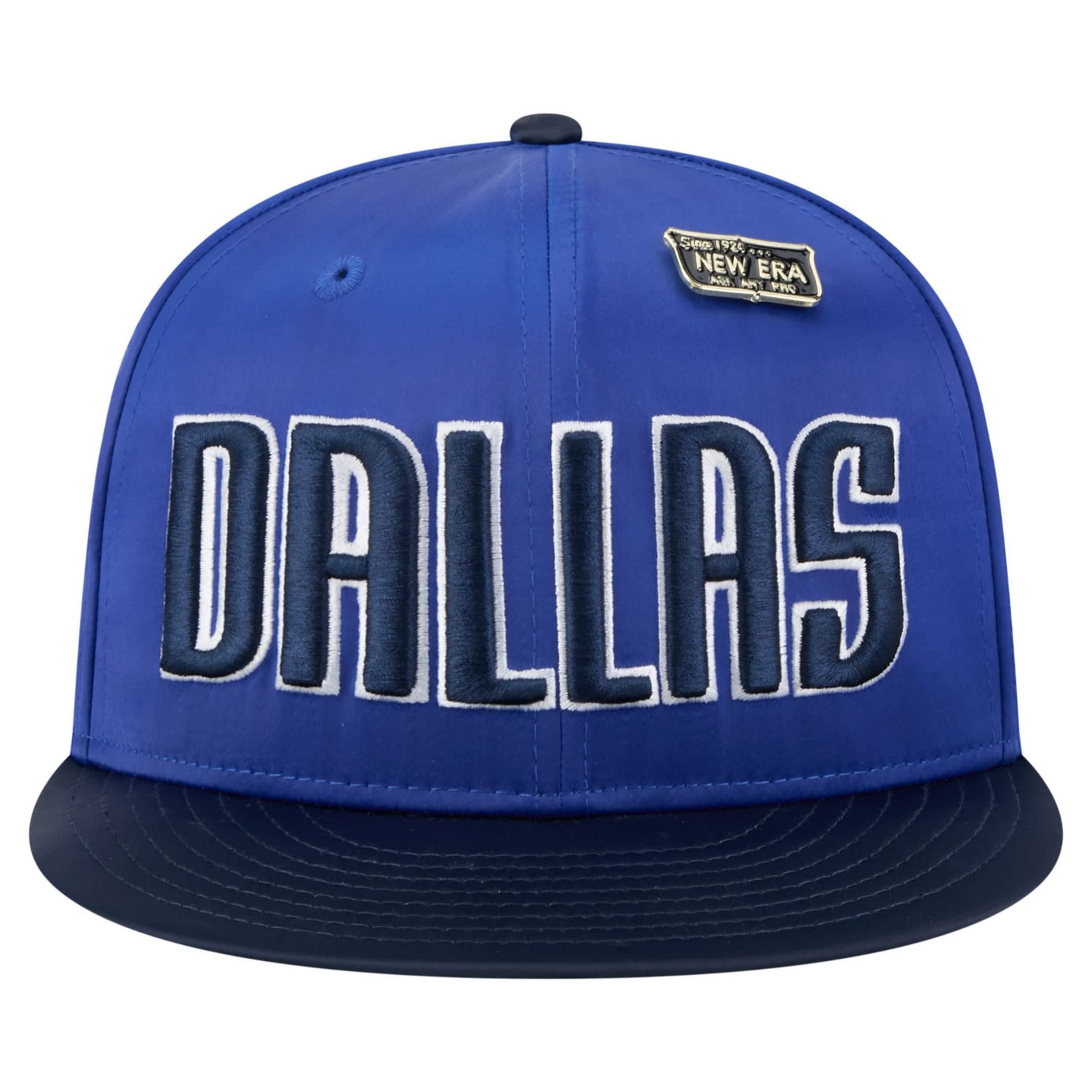 New Era Navy Dallas Mavericks Throwback Satin Vintage Pin Two-Tone 59FIFTY Fitted Hat - view number 2