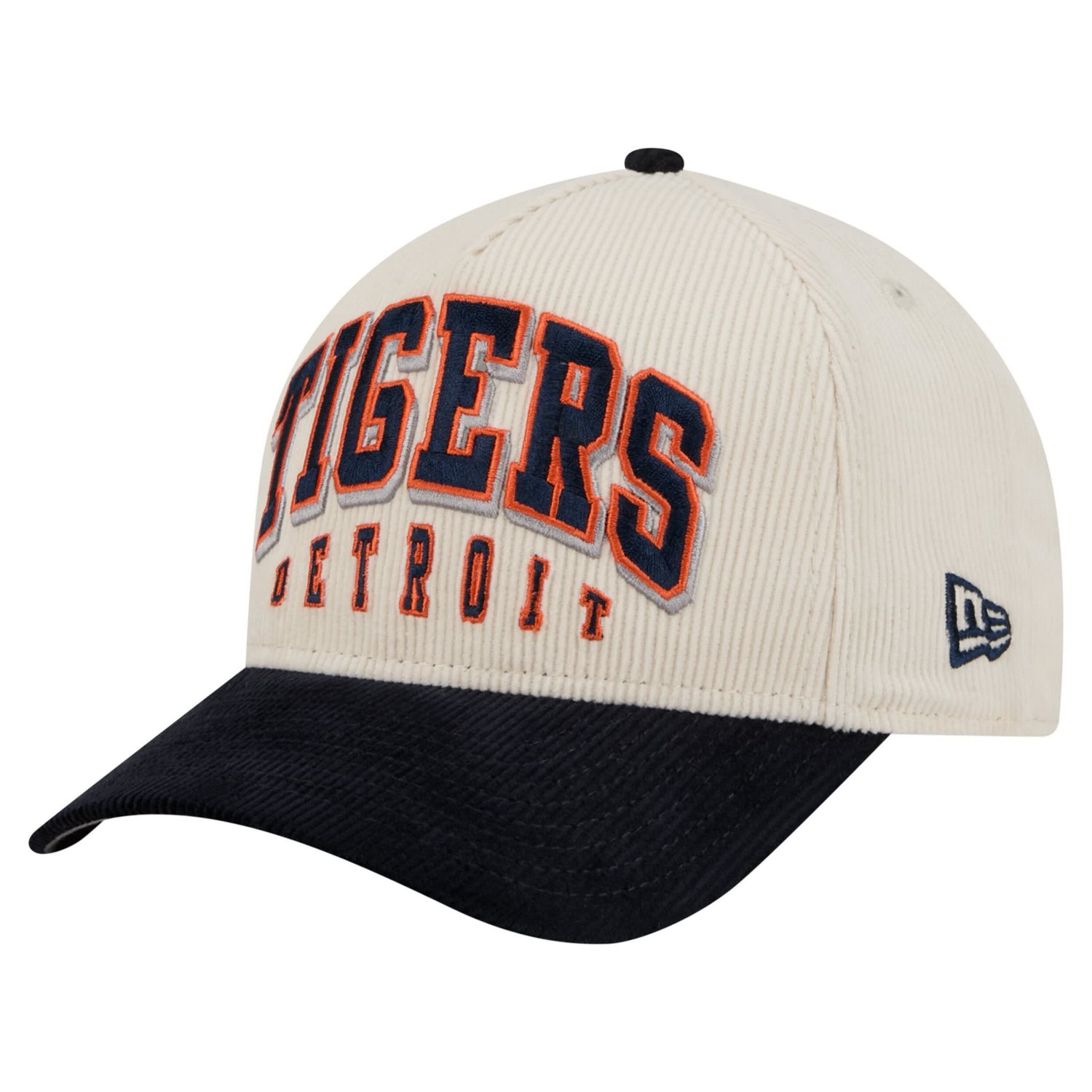 New Era Navy Detroit Tigers Sided Corduroy 9FORTY A-Frame Adjustable Hat - view number 3