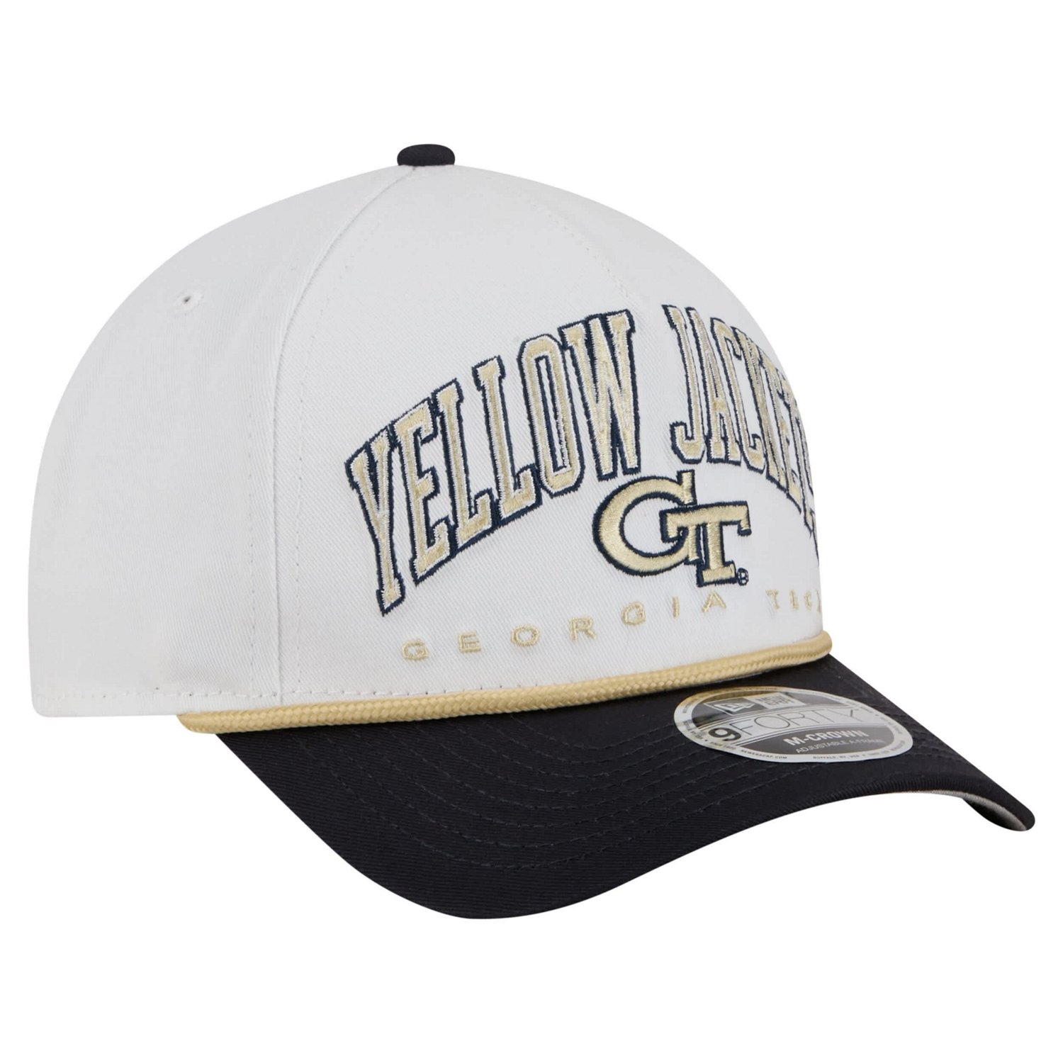 New Era Navy Georgia Tech Yellow Jackets Arch Two-Tone Rope 9FORTY A-Frame M-Crown Adjustable Hat - view number 3
