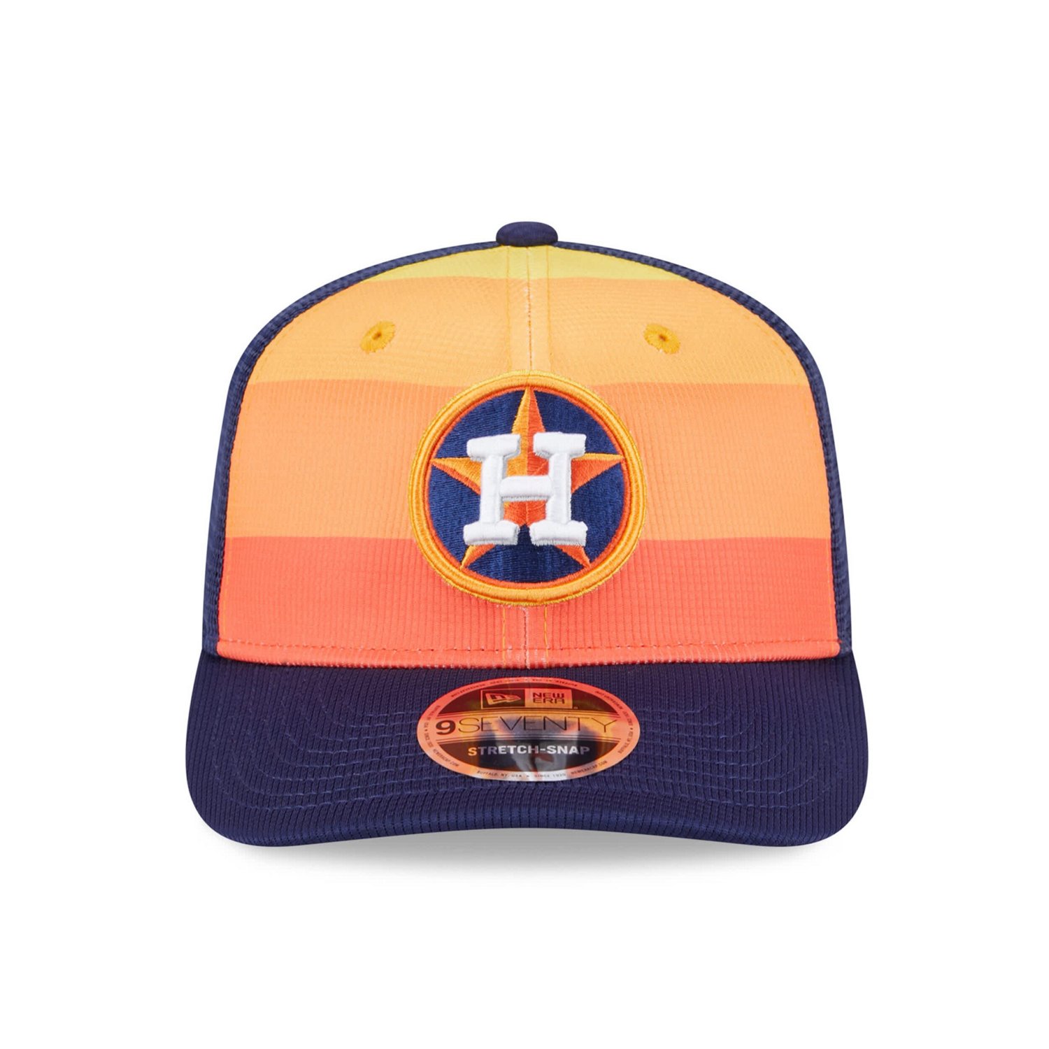 New Era Navy Houston Astros 2025 Batting Practice 9SEVENTY Stretch-Snap Trucker Hat - view number 2