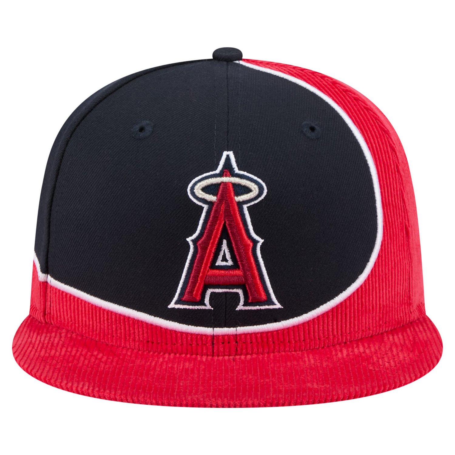 New Era Navy Los Angeles Angels Retro Split Corduroy Snapback Hat - view number 2