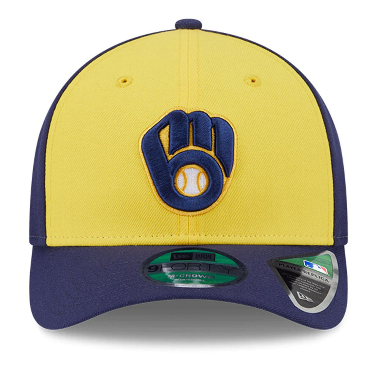 New Era Navy Milwaukee Brewers Player Replica 9FORTY Adjustable Hat - view number 2