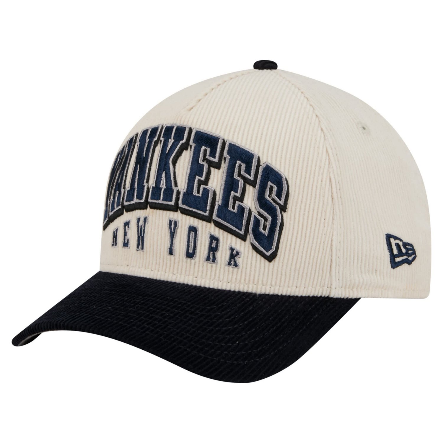 New Era Navy New York Yankees Sided Corduroy 9FORTY A-Frame Adjustable Hat - view number 3