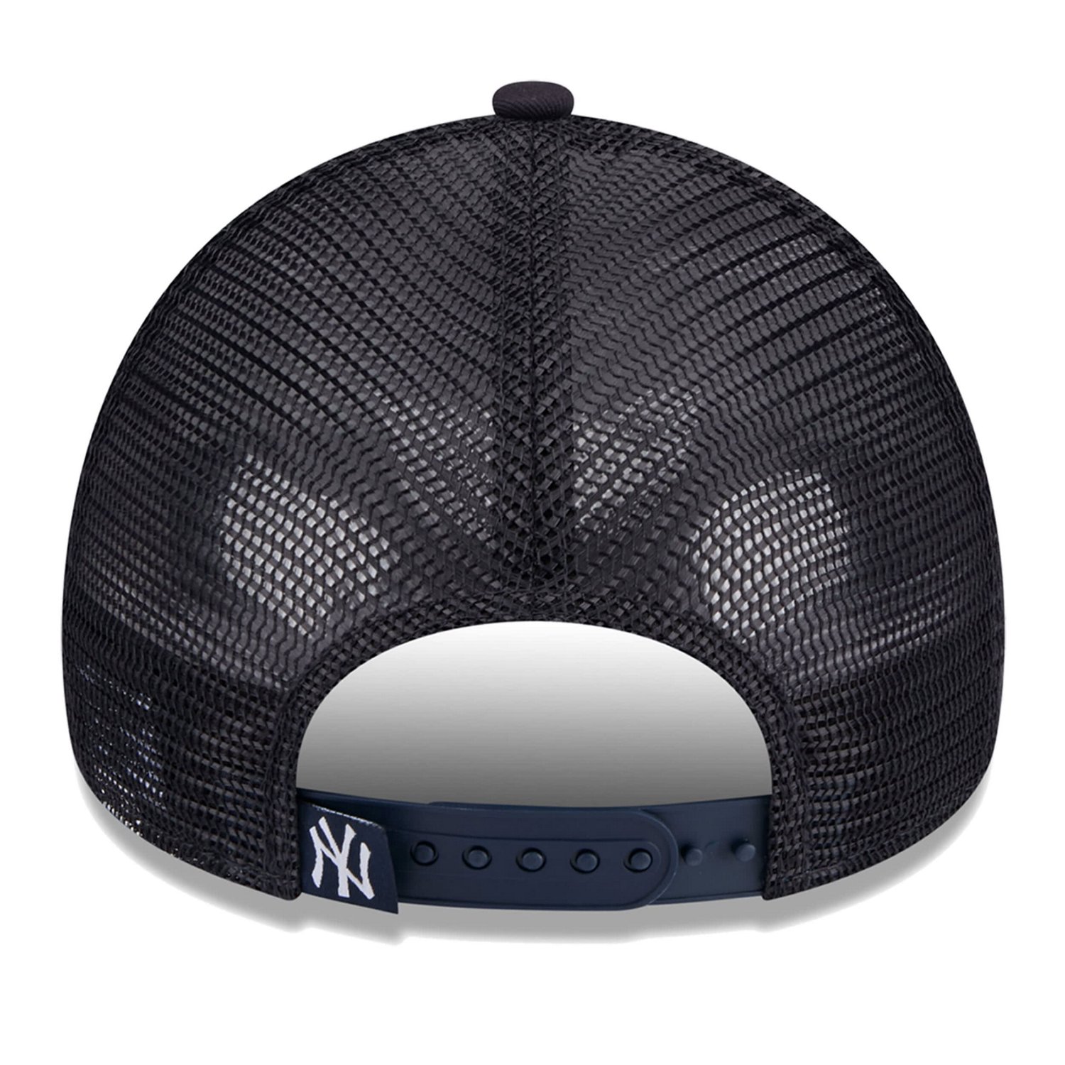 New Era Navy New York Yankees Throwback Team Foam Front A-Frame Trucker 9FORTY Adjustable Hat - view number 4