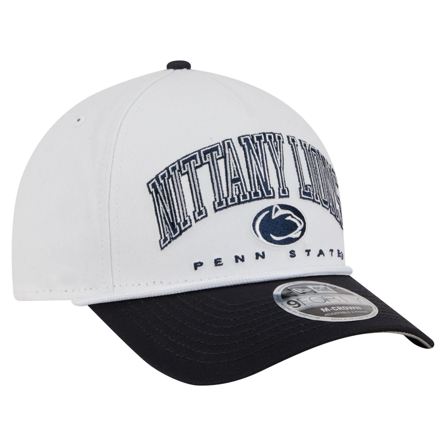 New Era Navy Penn State Nittany Lions Arch Two-Tone Rope 9FORTY A-Frame M-Crown Adjustable Hat - view number 3