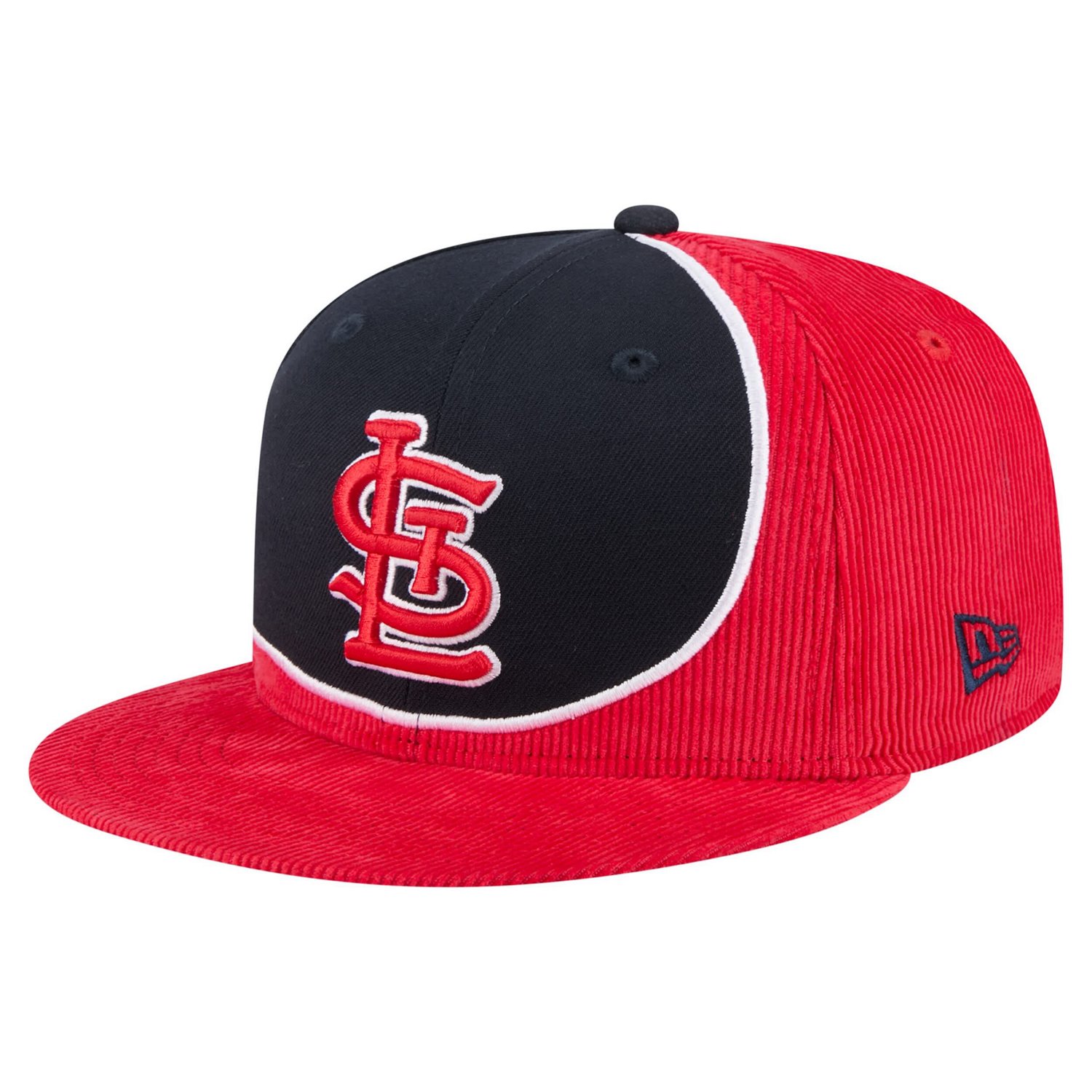 New Era Navy St Louis Cardinals Retro Split Corduroy Snapback Hat