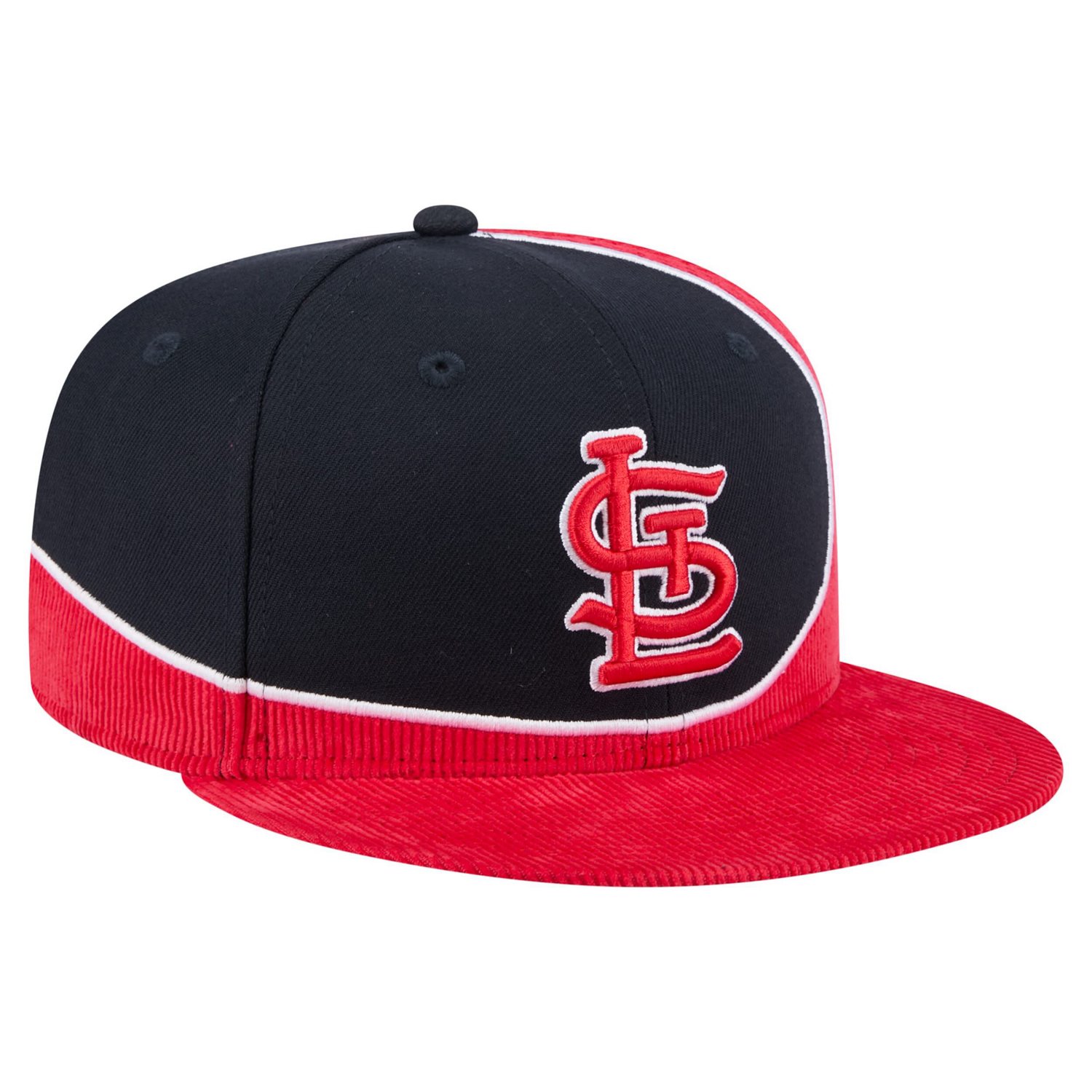 New Era Navy St Louis Cardinals Retro Split Corduroy Snapback Hat - view number 3