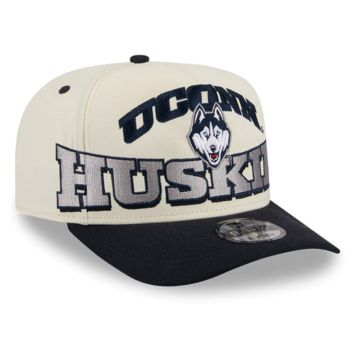 New Era Navy UConn Huskies March Madness Historic Collection 9FIFTY A-Frame Snapback Hat - view number 3
