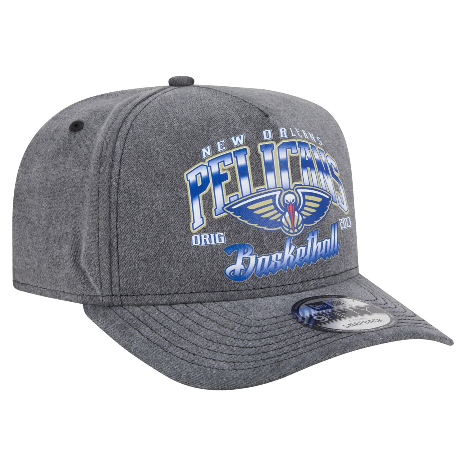 New Era New Orleans Pelicans Throwback Washed Pre-Curved 9FIFTY Snapback Hat - view number 3
