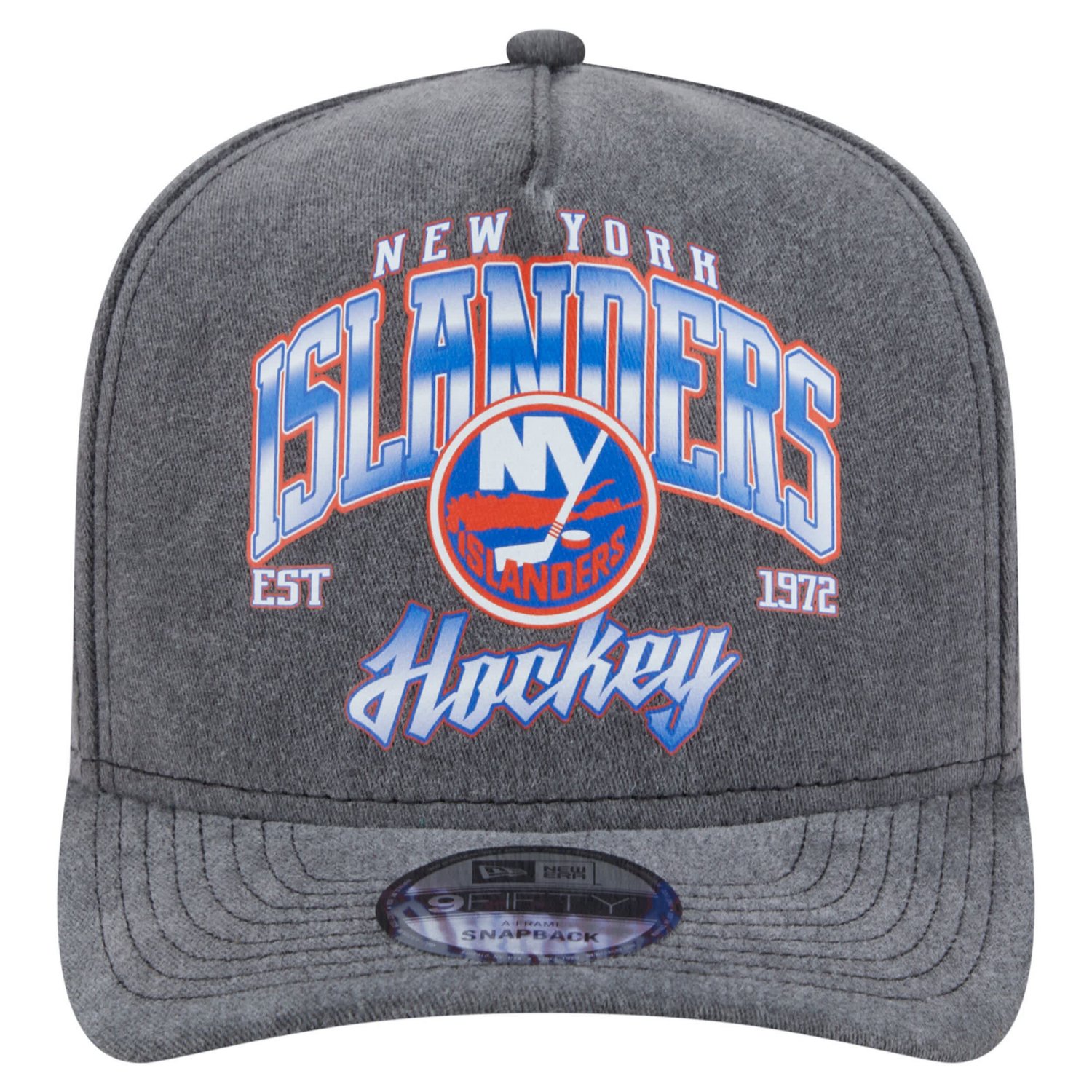 New Era New York Islanders Throwback Washed A-Frame Pre-Curved 9FIFTY Snapback Hat - view number 2