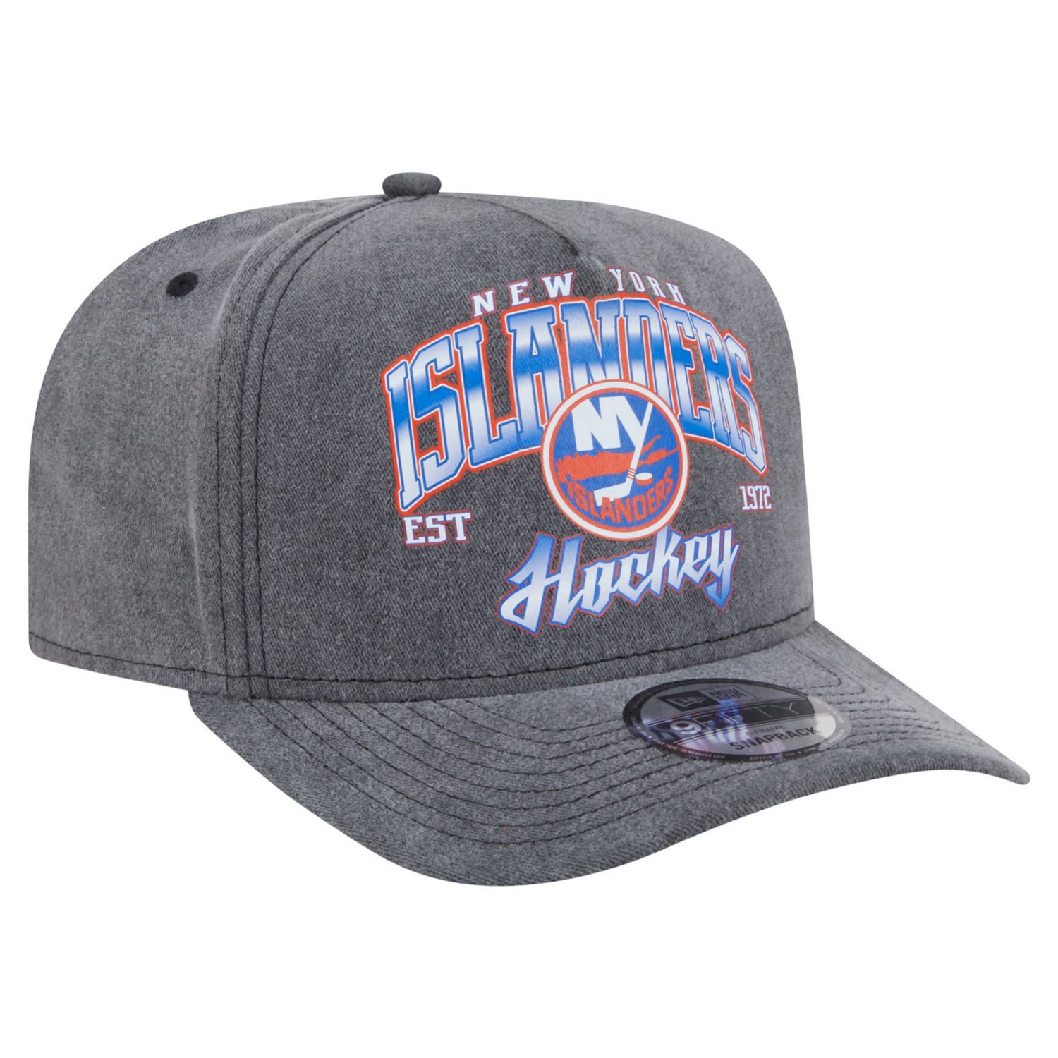 New Era New York Islanders Throwback Washed A-Frame Pre-Curved 9FIFTY Snapback Hat - view number 3