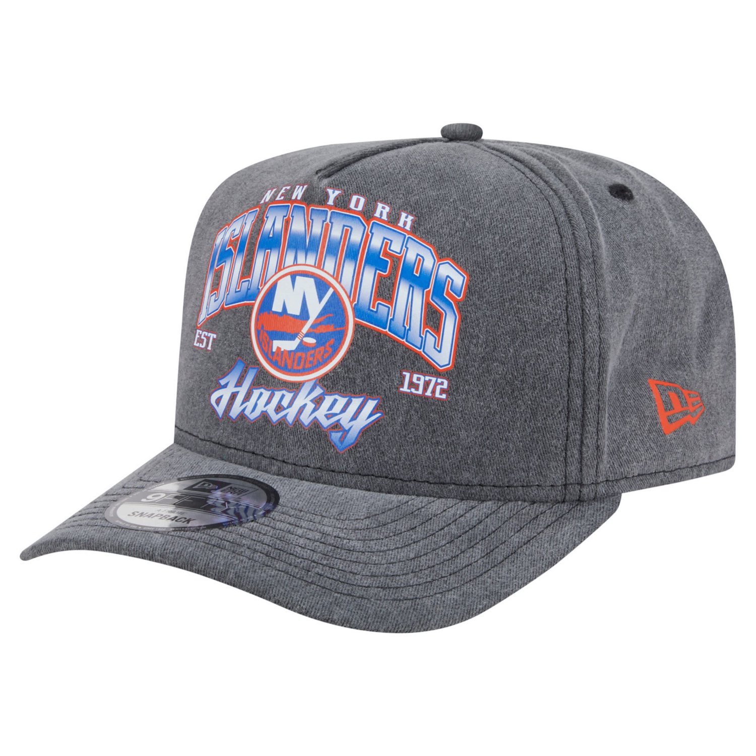 New Era New York Islanders Throwback Washed A-Frame Pre-Curved 9FIFTY Snapback Hat - view number 1