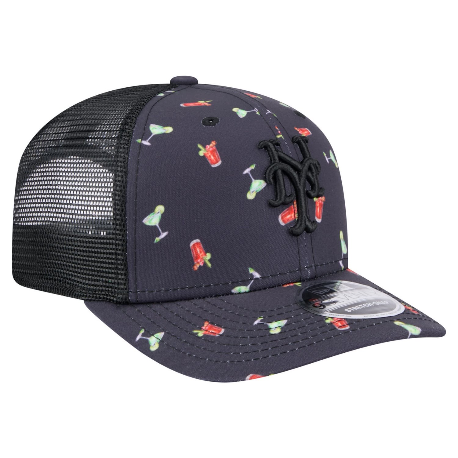 New Era New York Mets Adventure Drinks Pattern 9SEVENTY Stretch-Snap Hat - view number 3