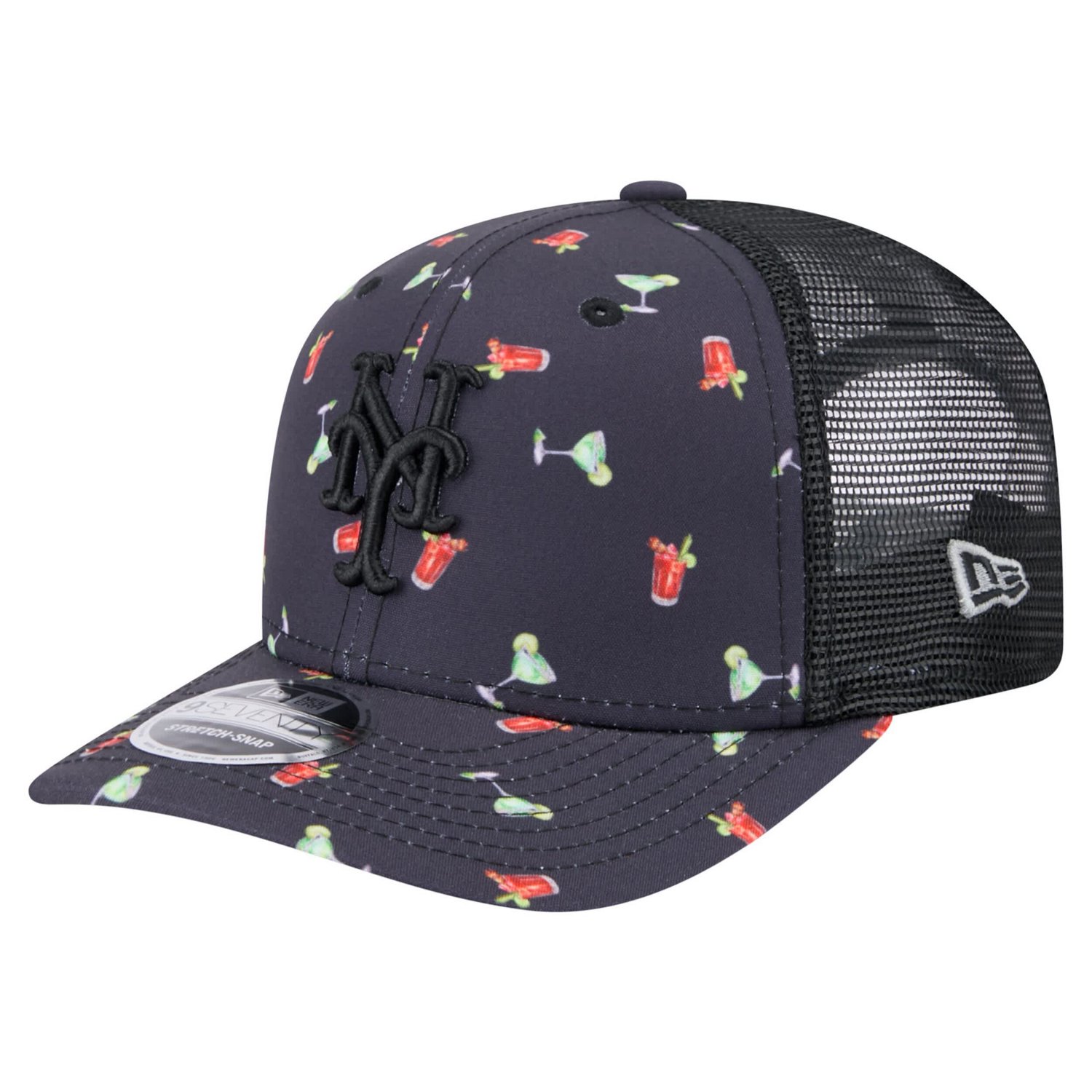 New Era New York Mets Adventure Drinks Pattern 9SEVENTY Stretch-Snap Hat - view number 1