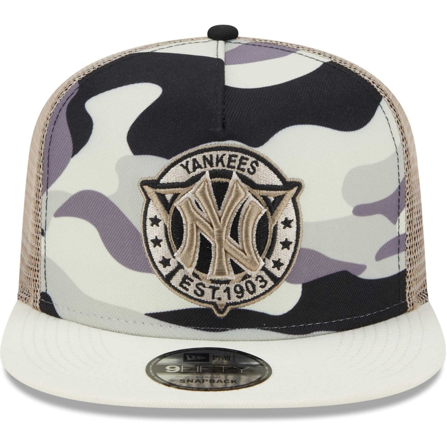 New Era New York Yankees Chrome Camo A-Frame 9FIFTY Trucker Snapback Hat                                                         - view number 2