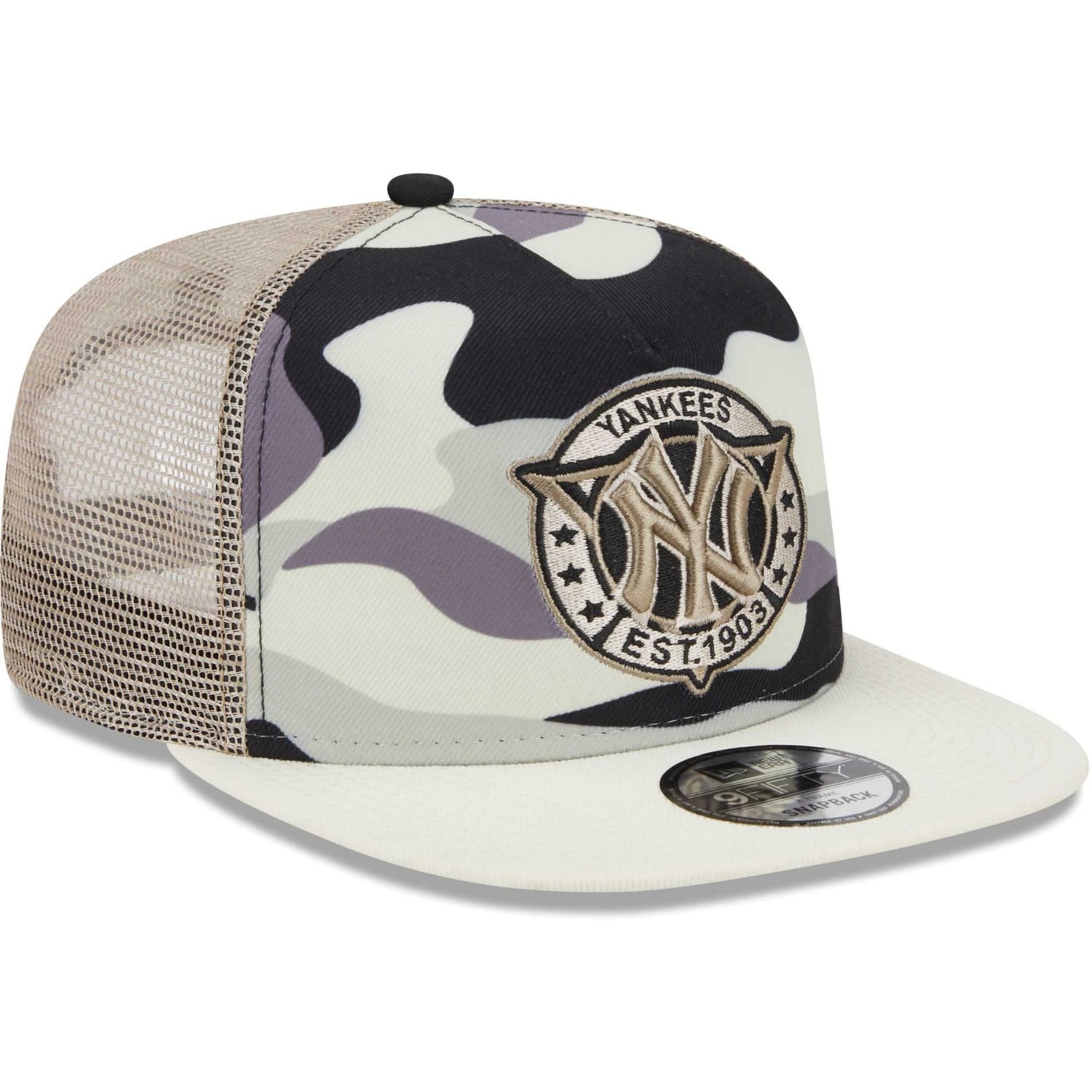 New Era New York Yankees Chrome Camo A-Frame 9FIFTY Trucker Snapback Hat                                                         - view number 3