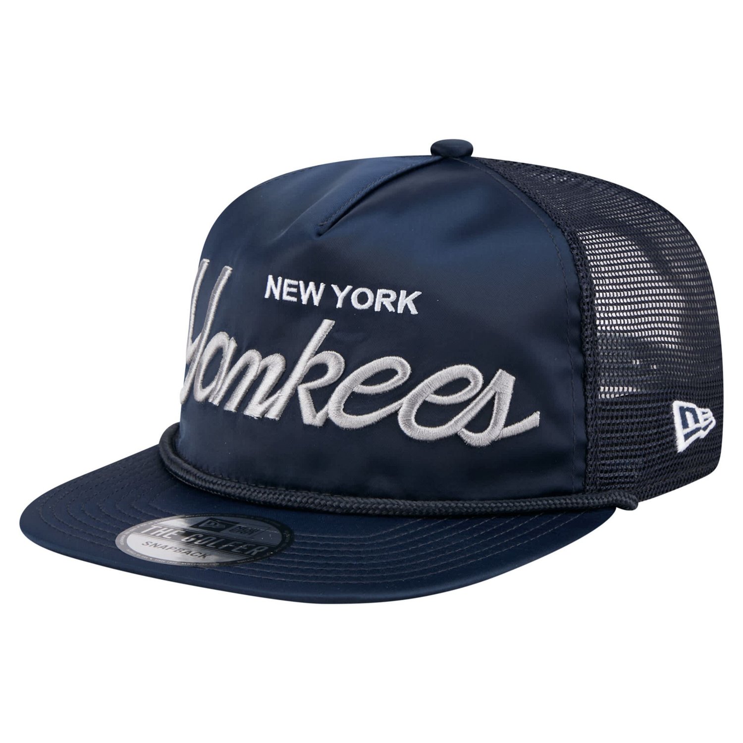 New Era New York Yankees Retro Satin Script Golfer Adjustable Hat