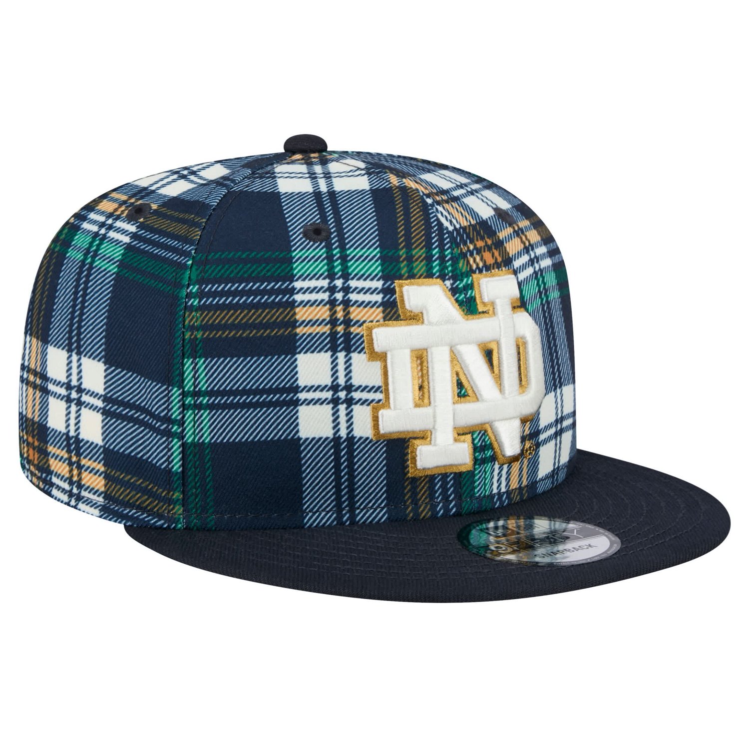 New Era Notre Dame Fighting Irish Plaid 9FIFTY Snapback Hat - view number 3