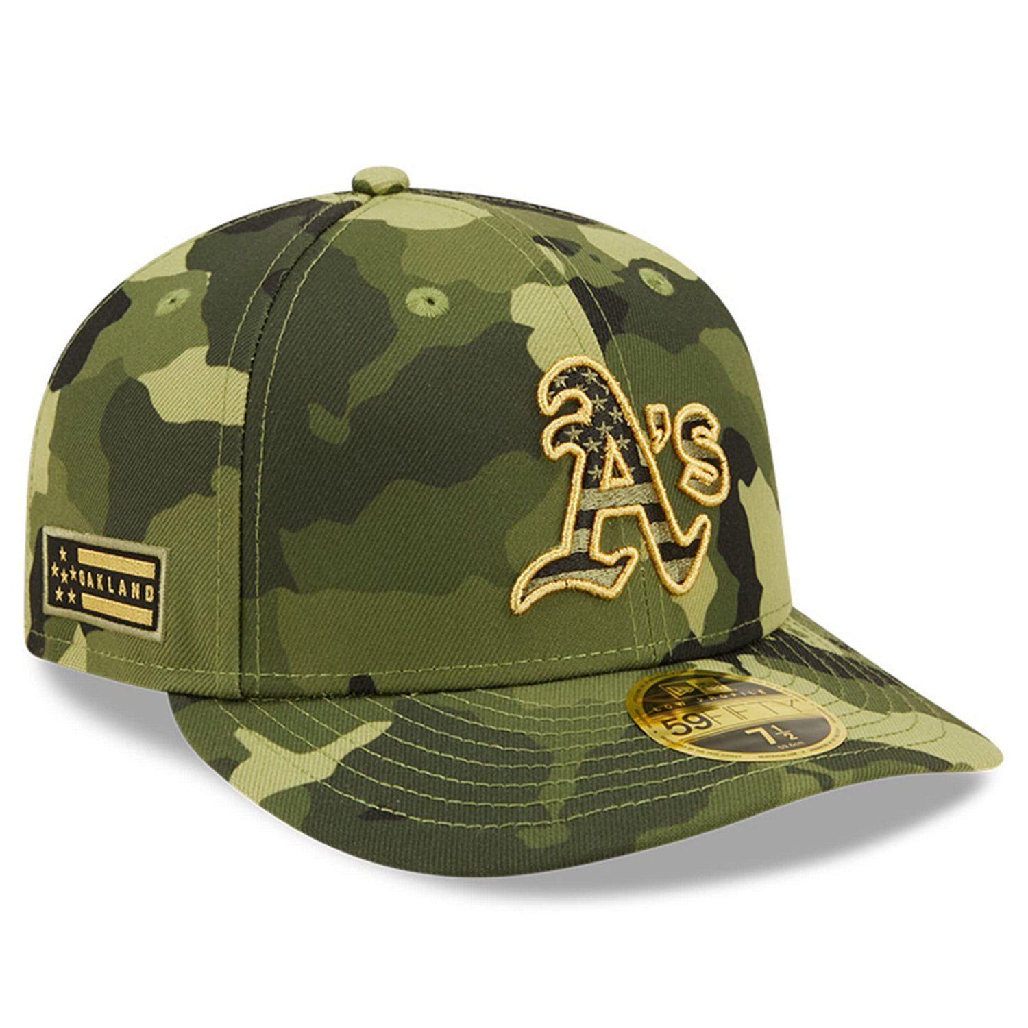 New Era Oakland Athletics 2022 Armed Forces Day On-Field Low Profile 59FIFTY                                                     - view number 1