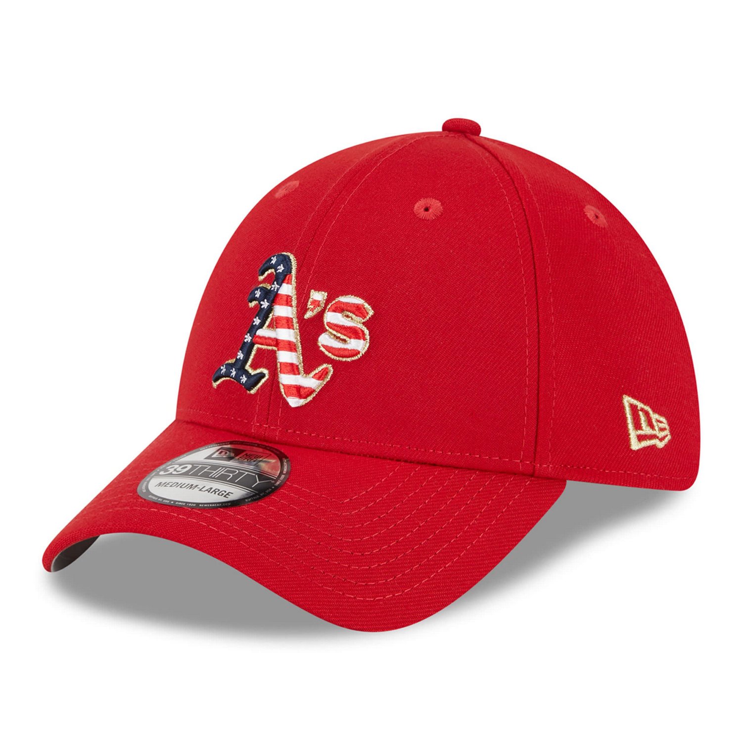 New Era Oakland Athletics 2023 Fourth of July 39THIRTY Flex Fit Hat                                                              - view number 3